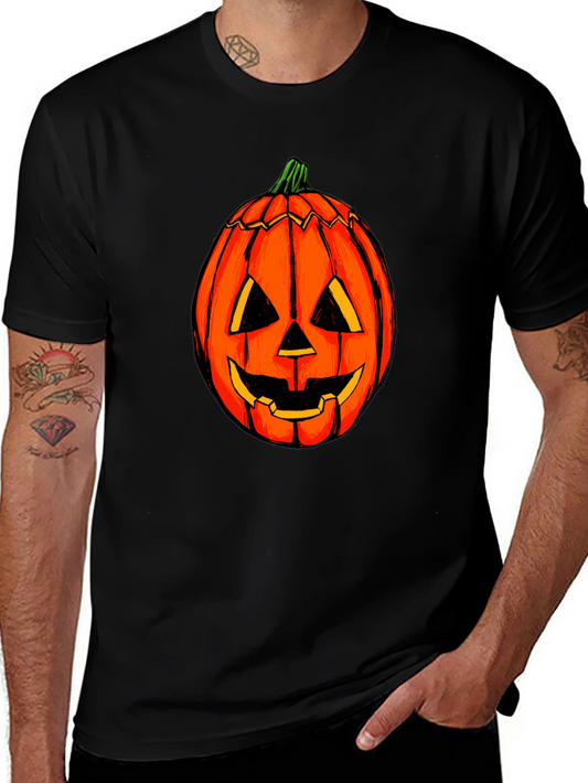 Halloween Pumpkin Graphic Tee - Black