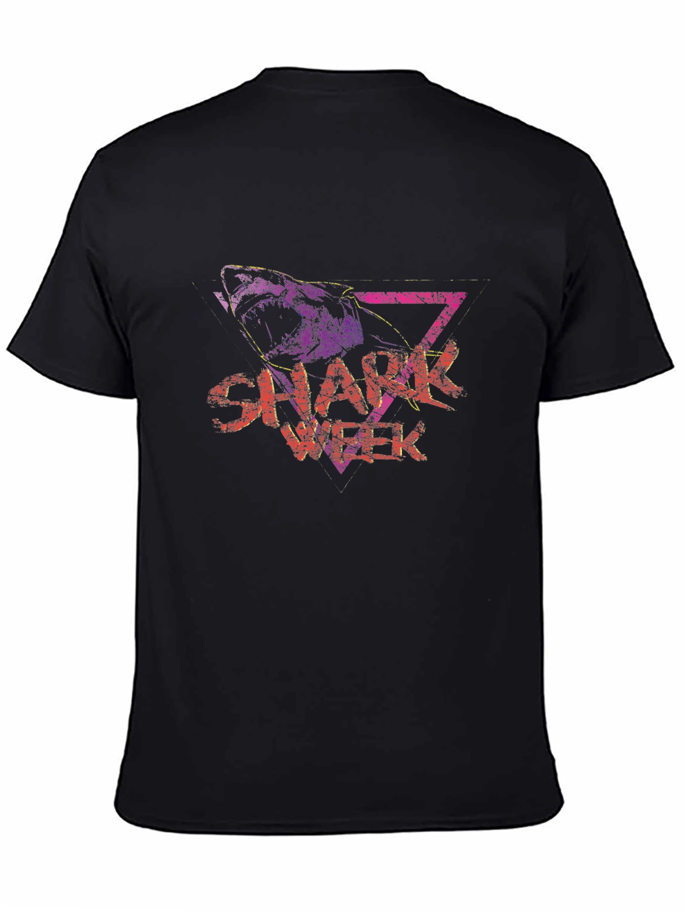 Shark Week Graphic Tee - Black Cotton Blend T-Shirt
