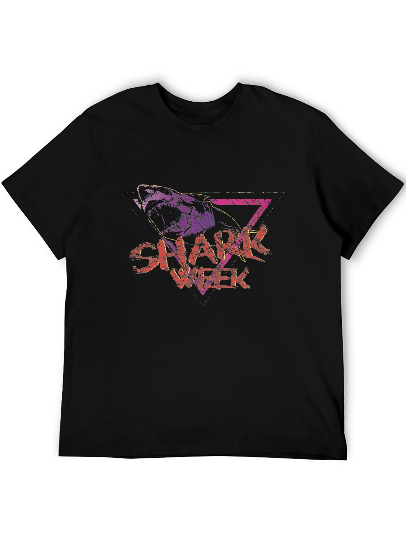 Shark Week Graphic Tee - Black Cotton Blend T-Shirt