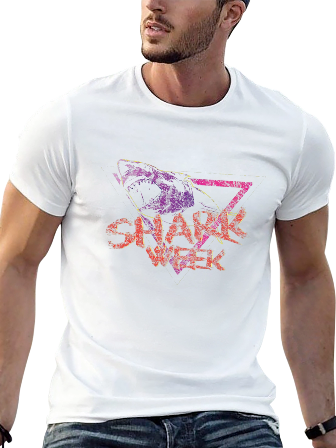 Shark Week Graphic Tee - Black Cotton Blend T-Shirt