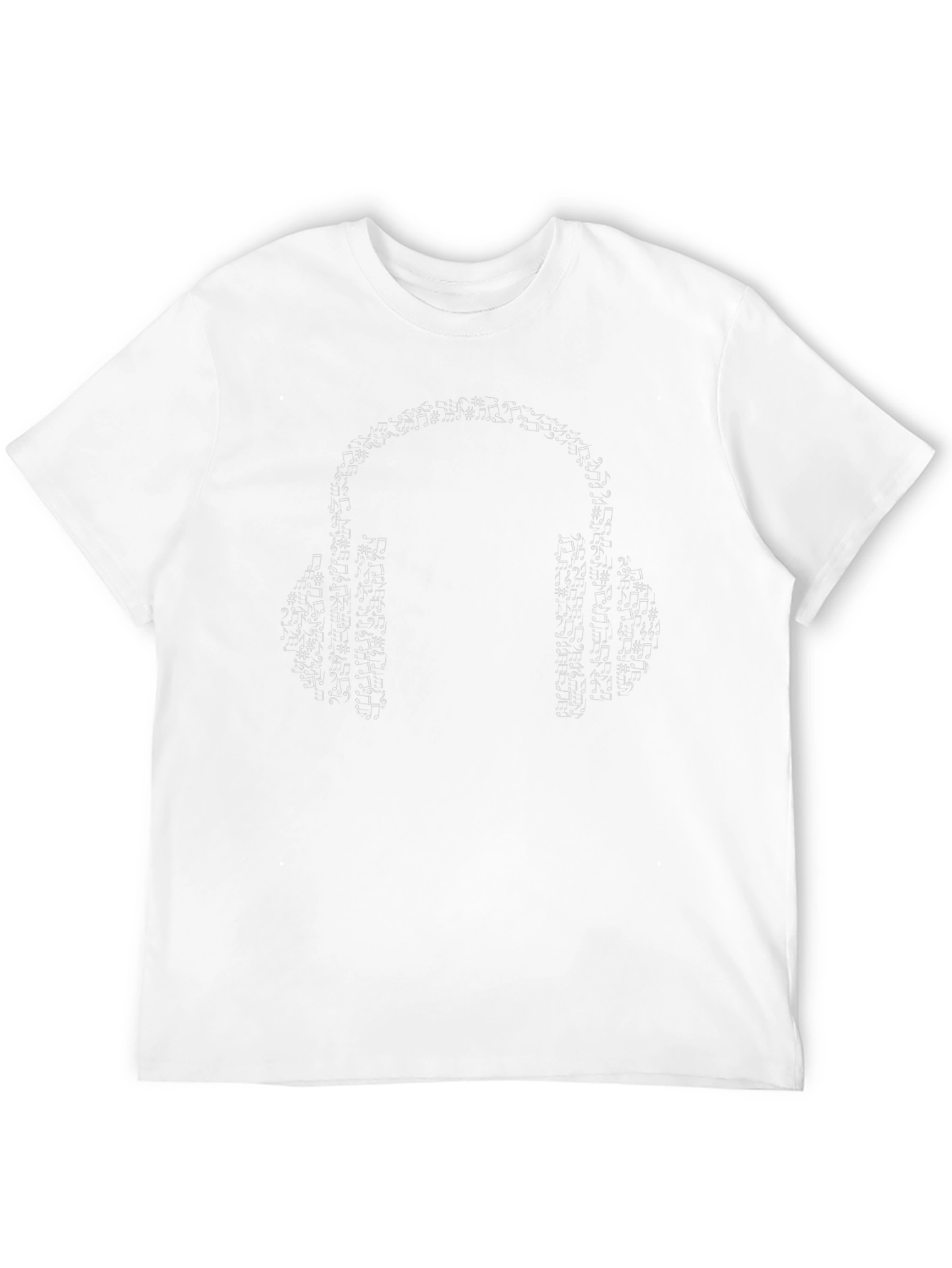 Musical Notes Headphones Black T-Shirt