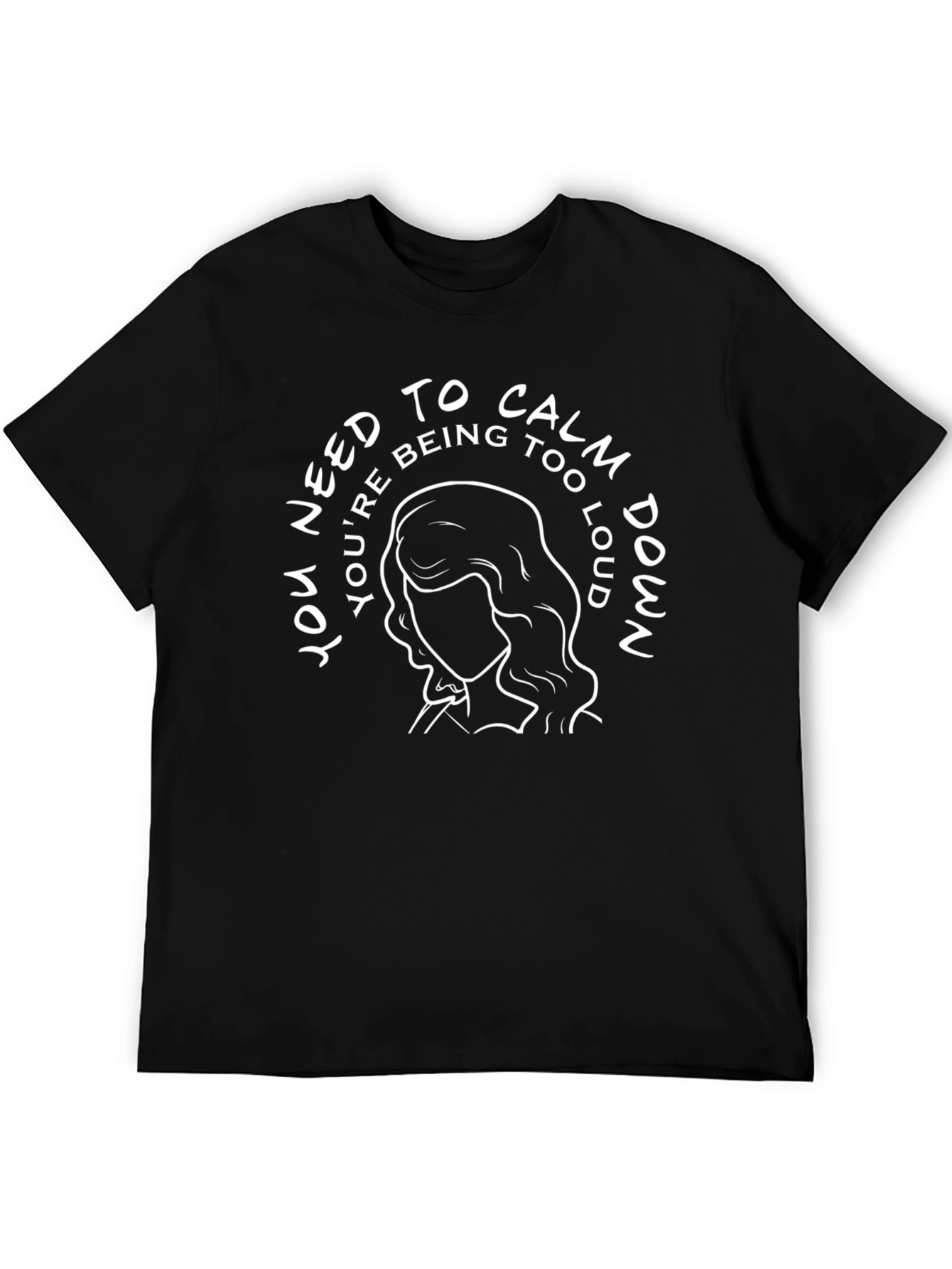 Calm Down Graphic Tee -  Black