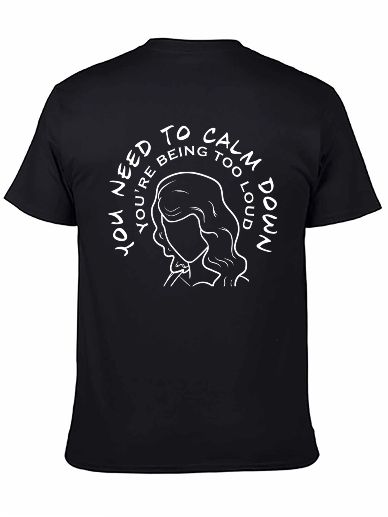 Calm Down Graphic Tee -  Black