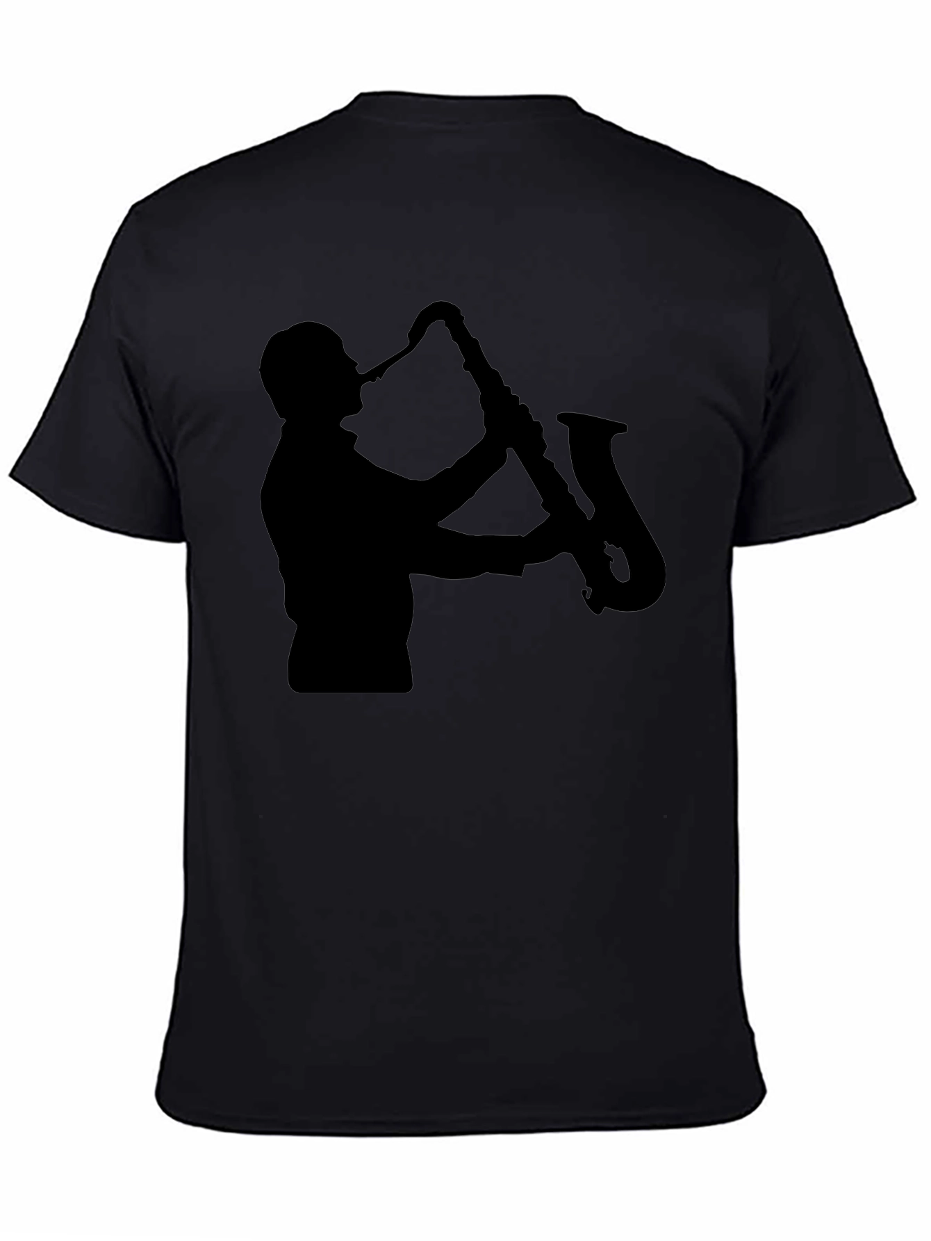 Saxophone Player Silhouette Black T-Shirt