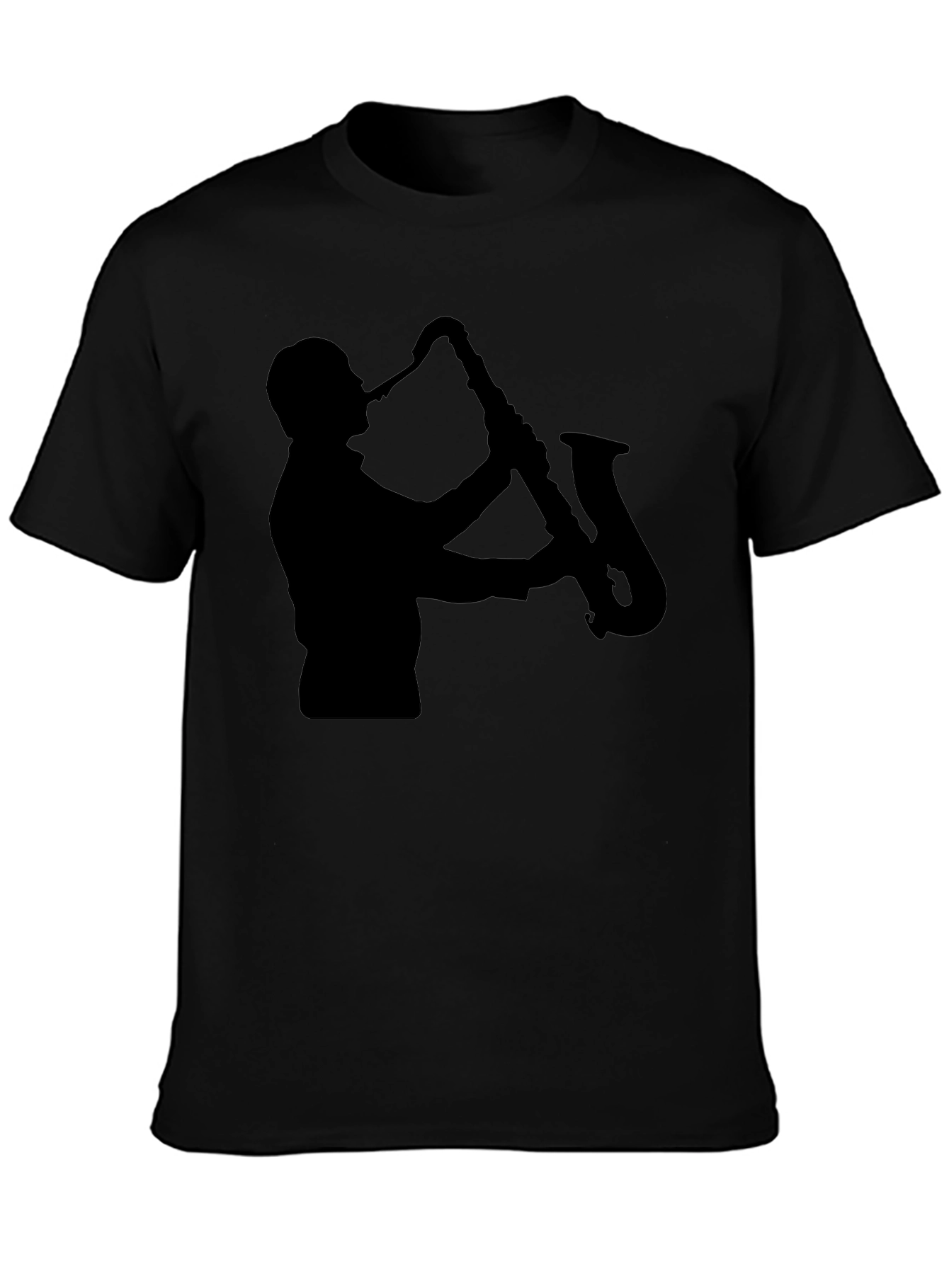 Saxophone Player Silhouette Black T-Shirt