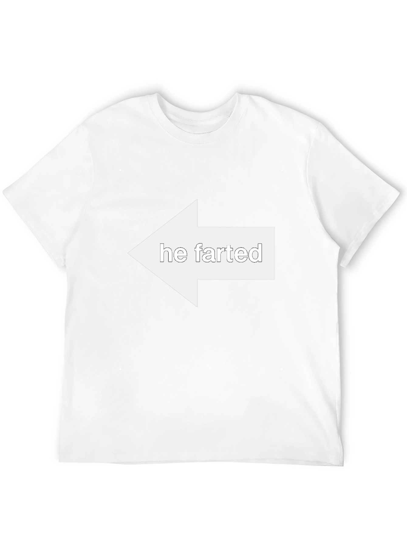 Funny He Farted Pointing Arrow Black T-Shirt