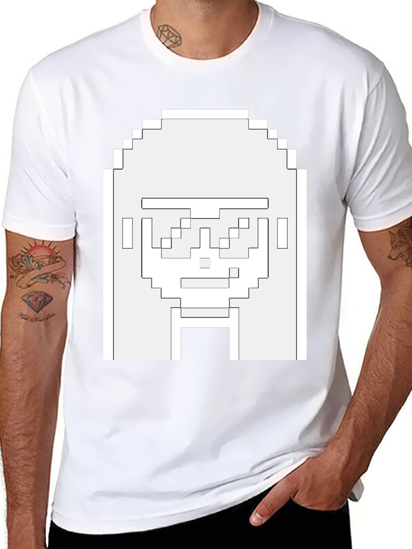 Pixel Art Graphic Print T-Shirt