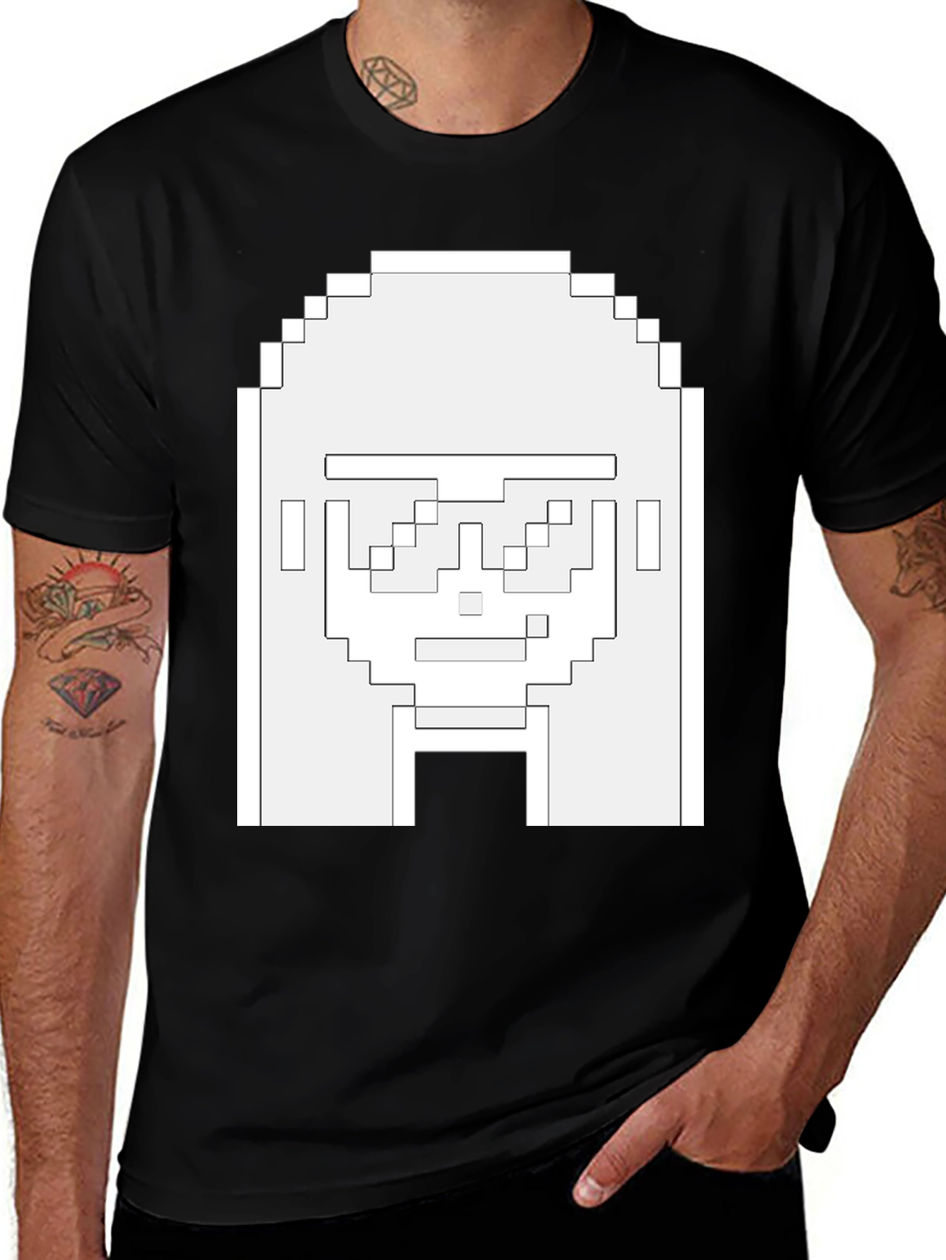 Pixel Art Graphic Print T-Shirt