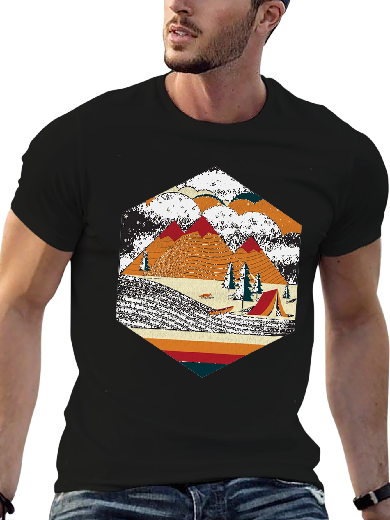 Retro Camping Graphic Tee - Adventure Awaits