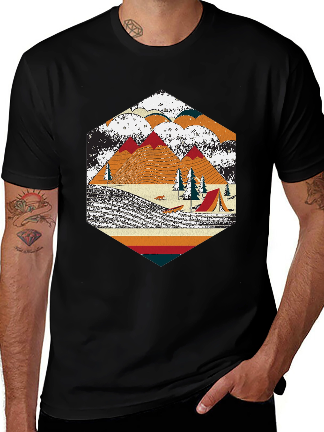 Retro Camping Graphic Tee - Adventure Awaits