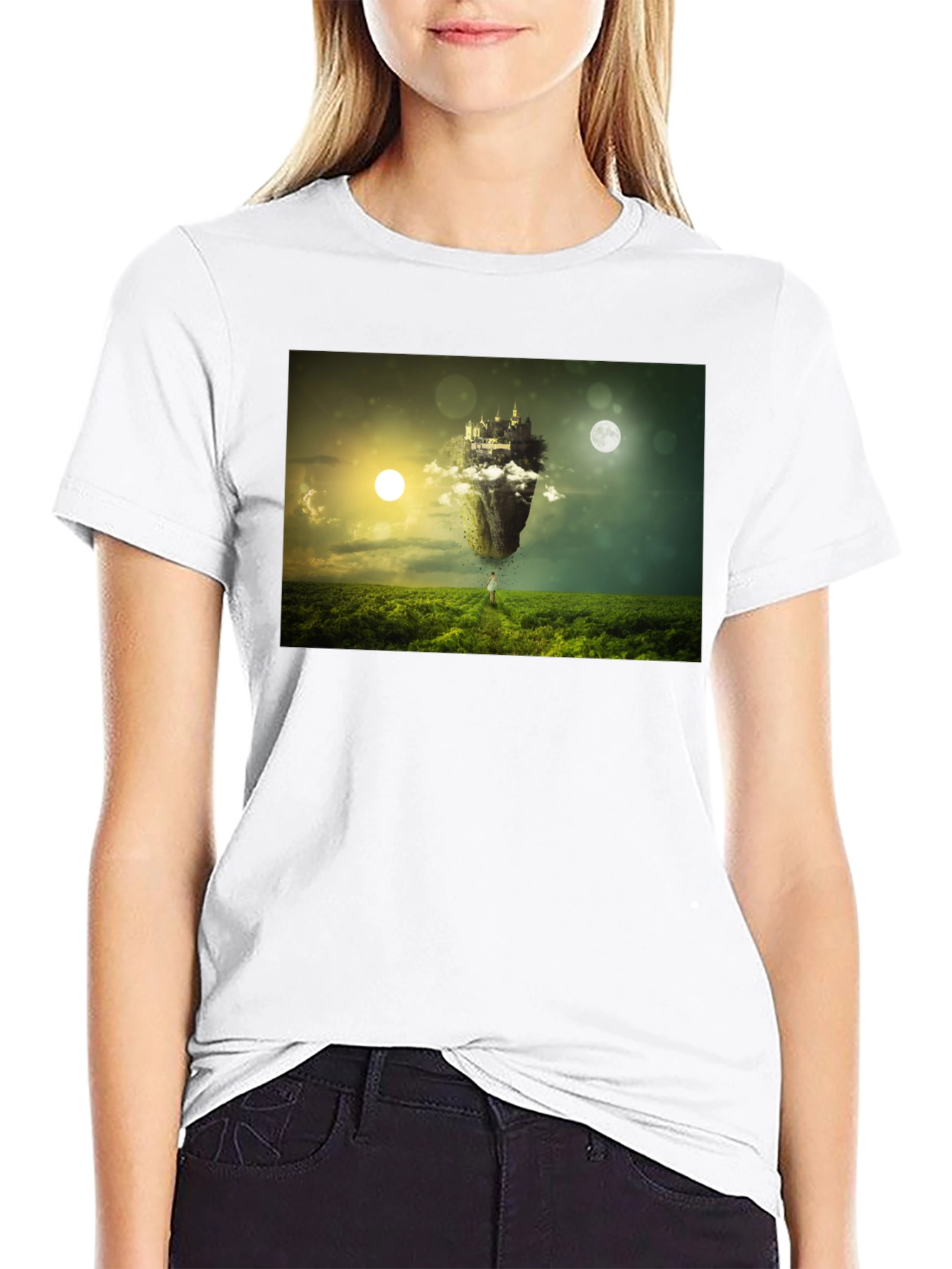 Surreal Castle Island Black T-Shirt