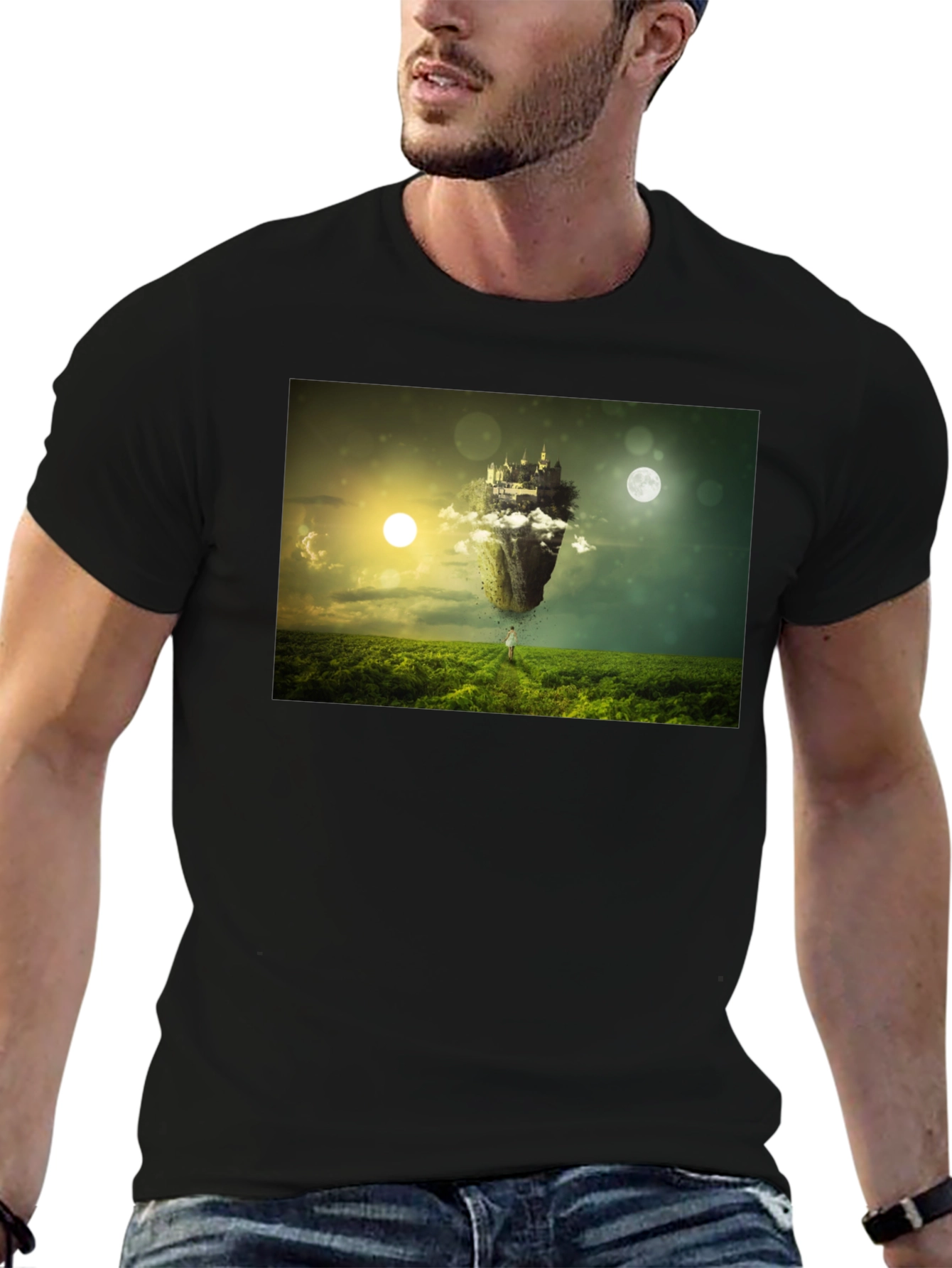 Surreal Castle Island Black T-Shirt