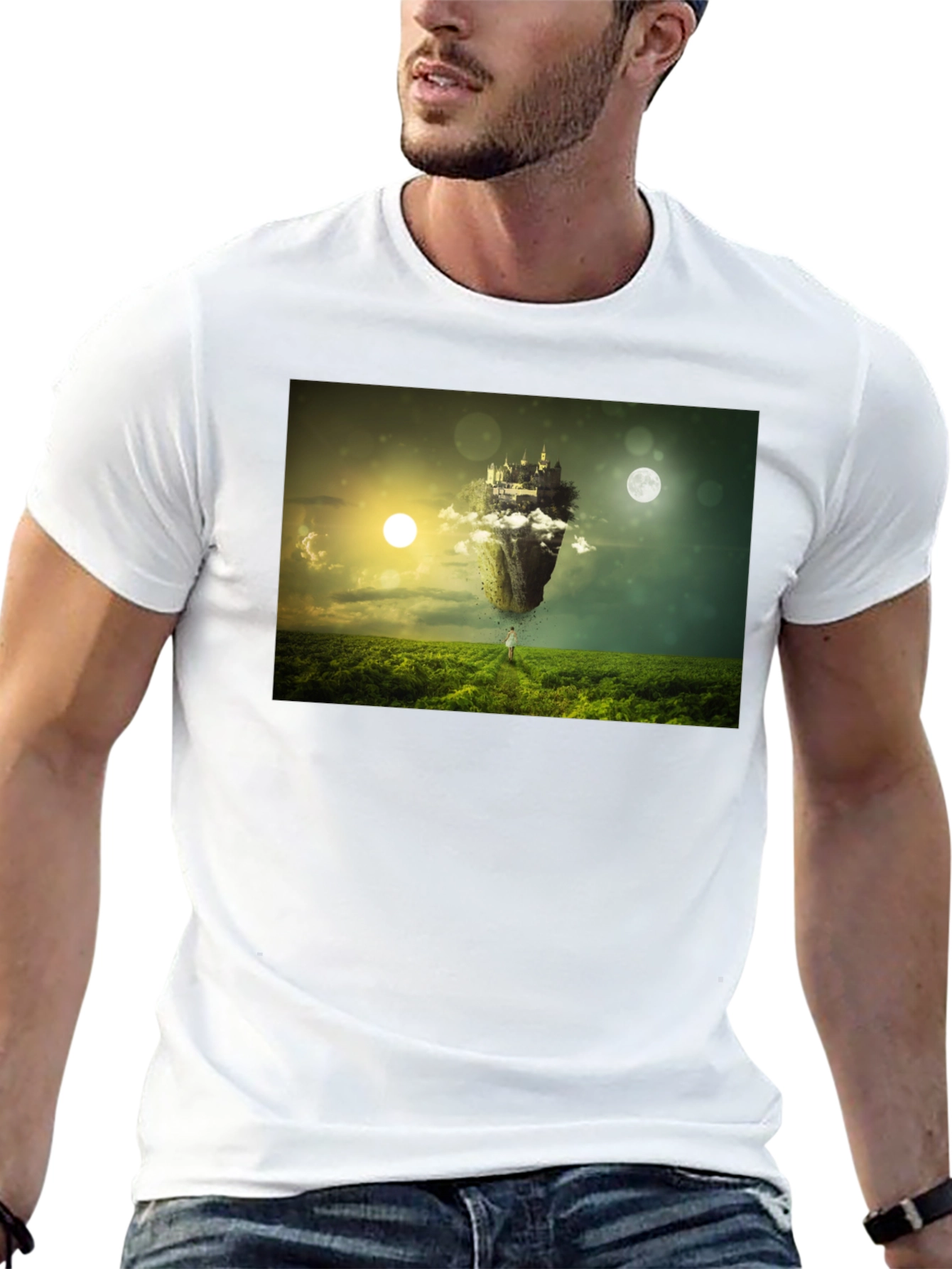 Surreal Castle Island Black T-Shirt