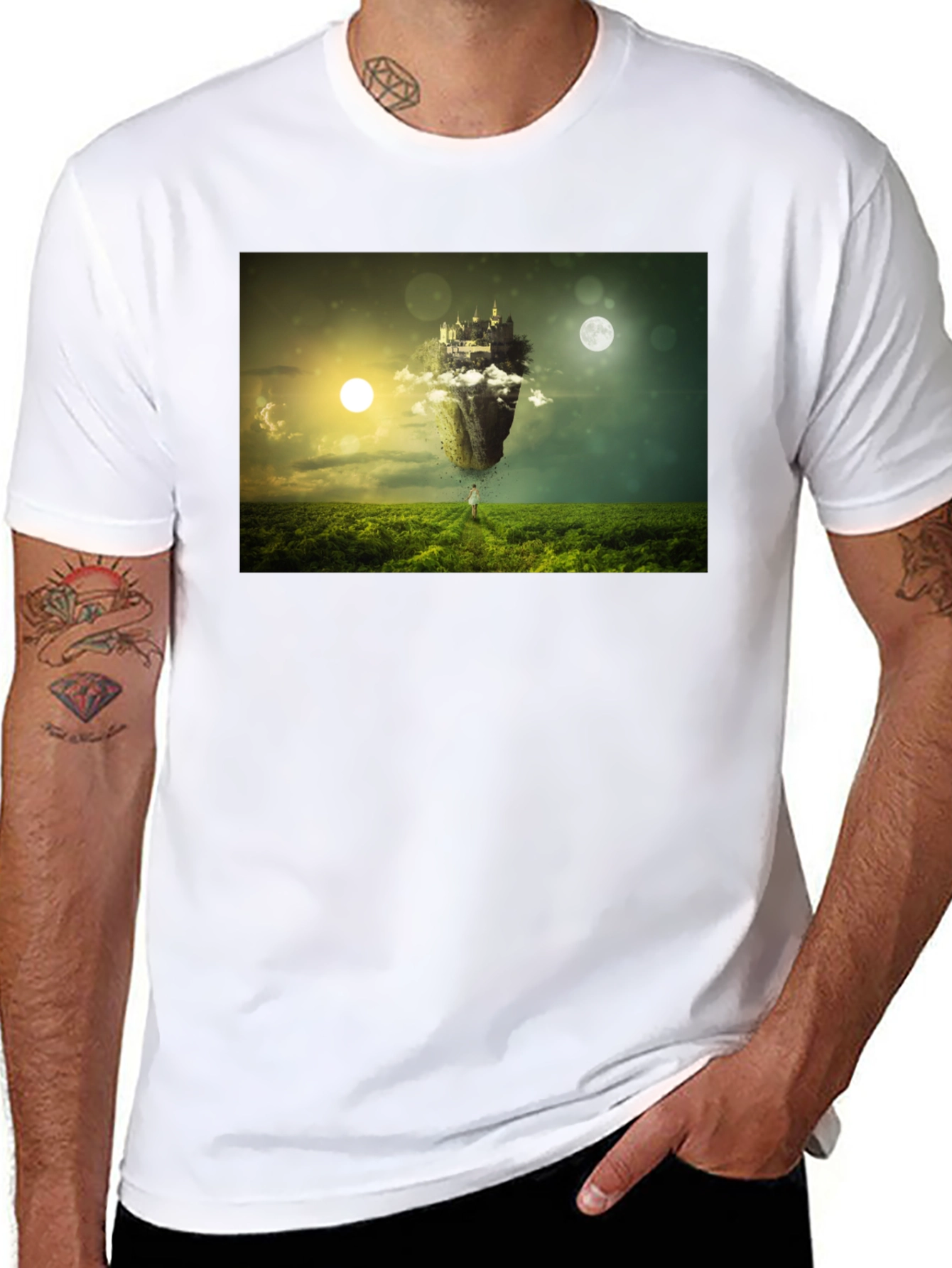 Surreal Castle Island Black T-Shirt