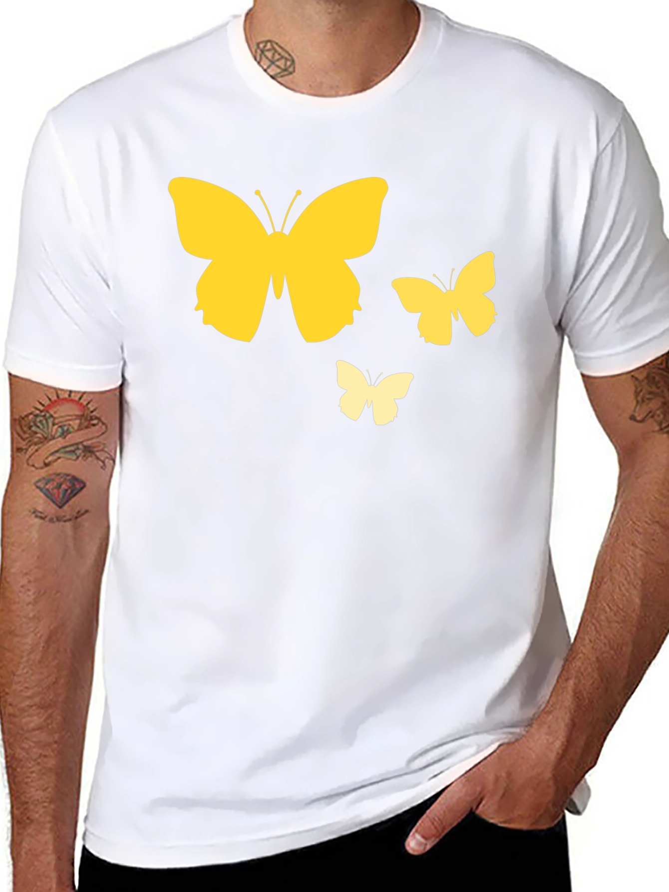 Butterfly Graphic Tee - Casual Black T-Shirt