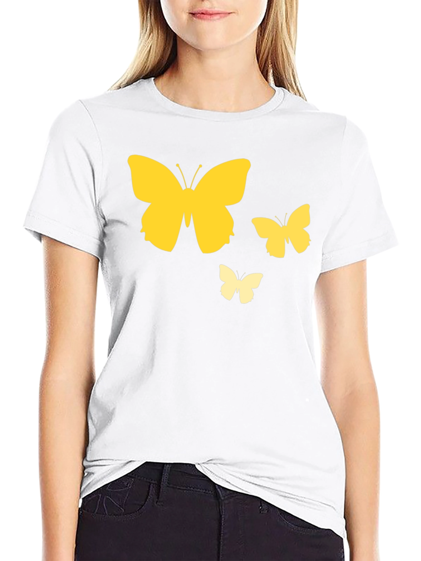 Butterfly Graphic Tee - Casual Black T-Shirt