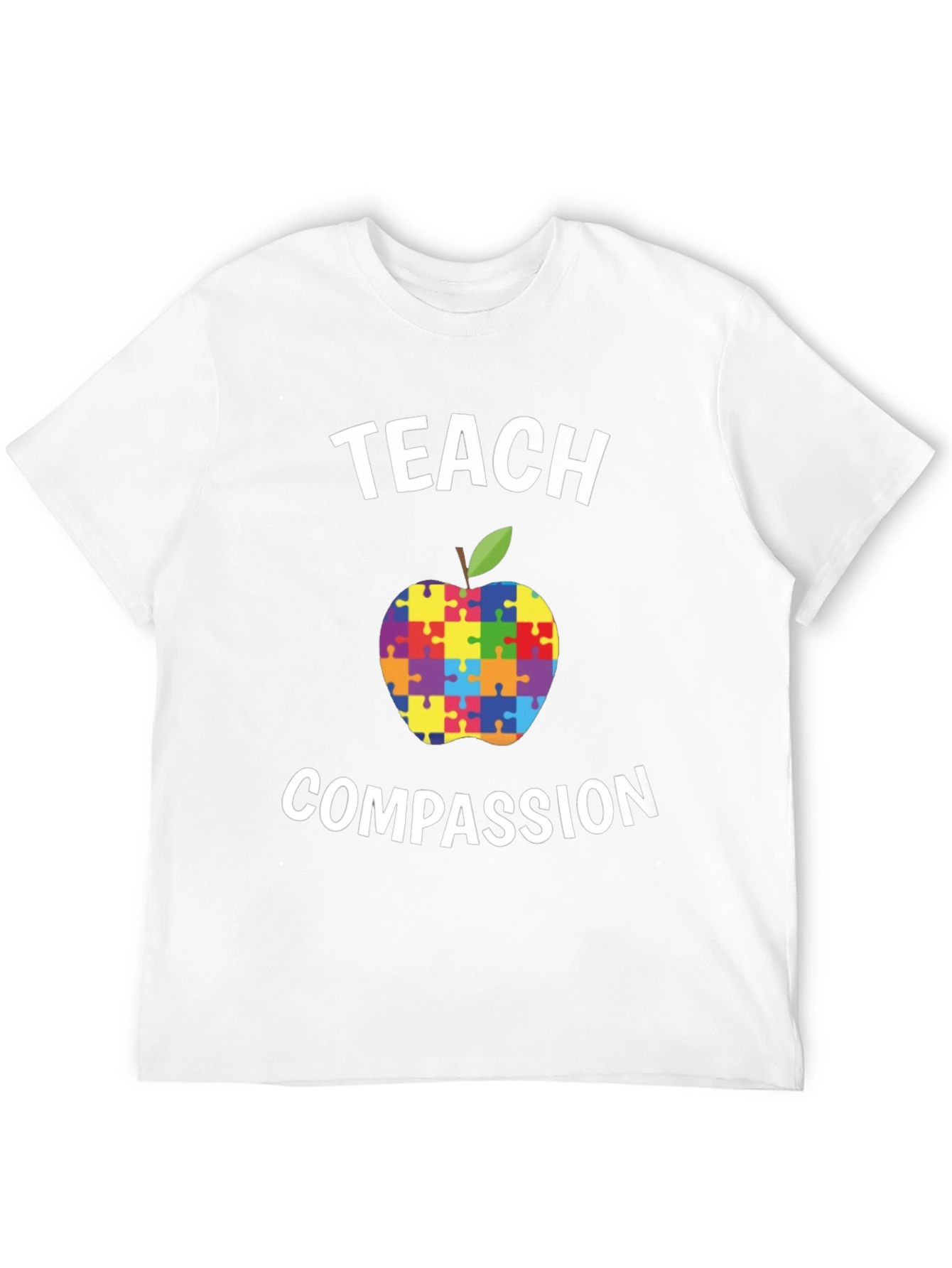 Teach Compassion Autism Puzzle Apple T-Shirt