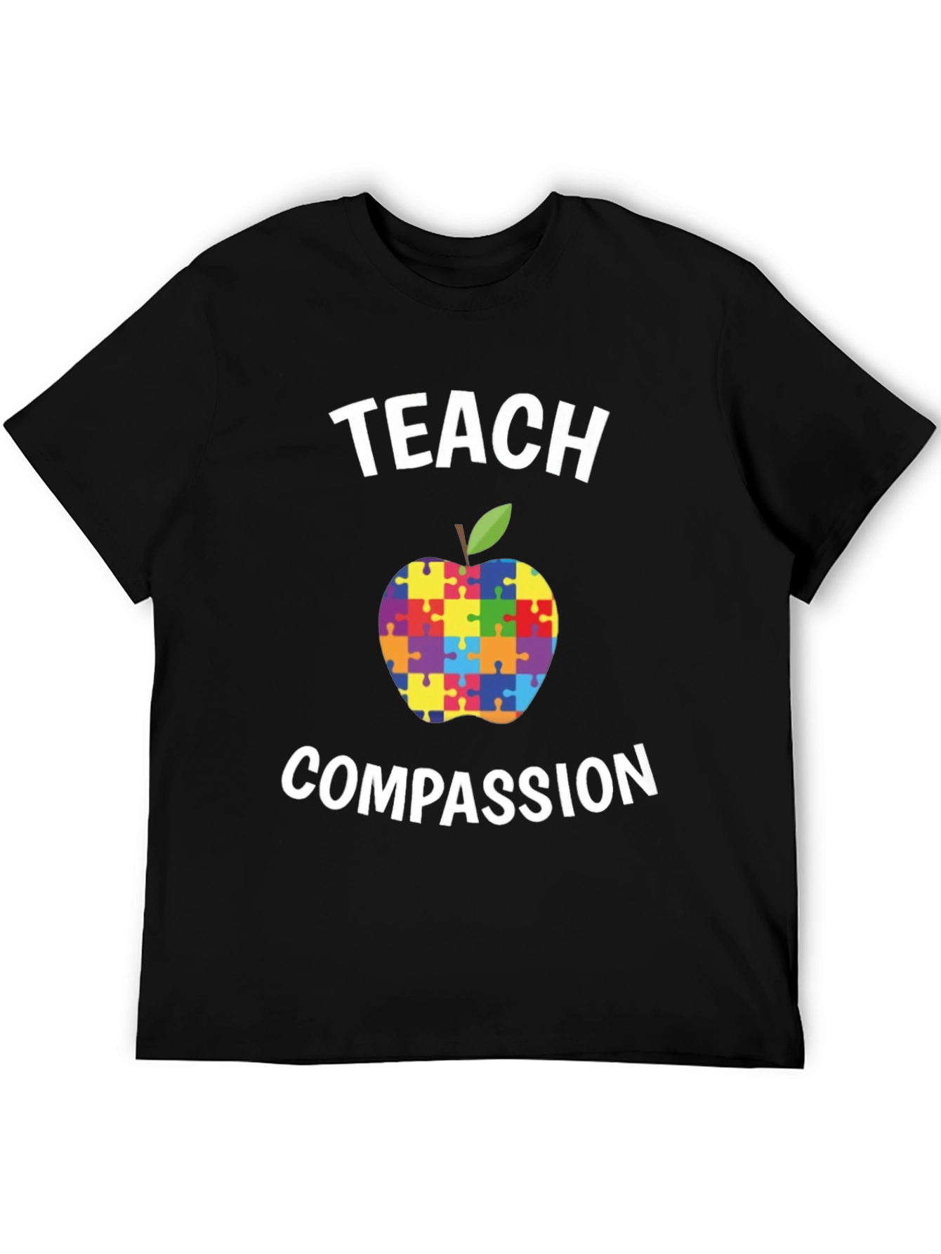 Teach Compassion Autism Puzzle Apple T-Shirt