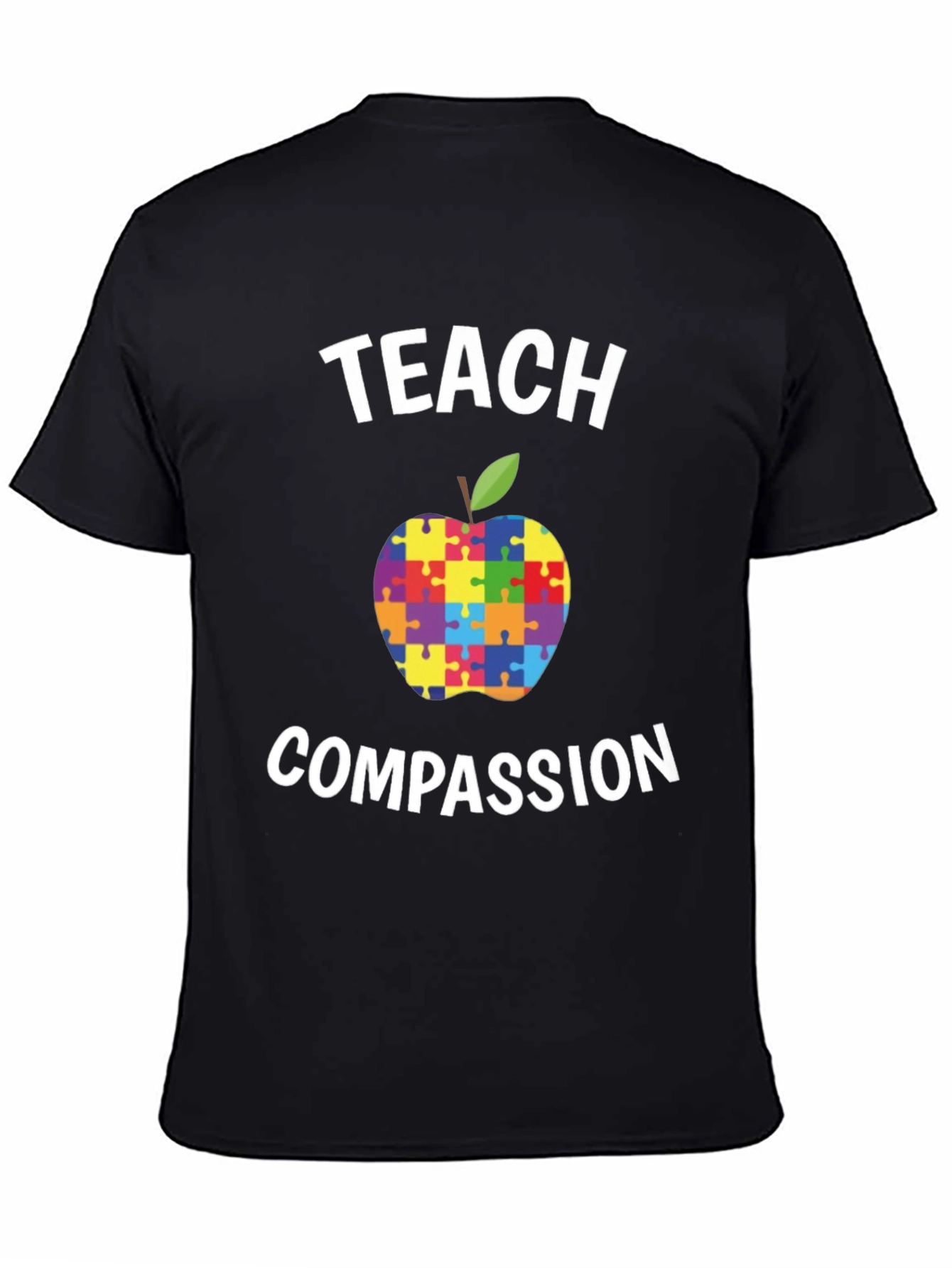 Teach Compassion Autism Puzzle Apple T-Shirt