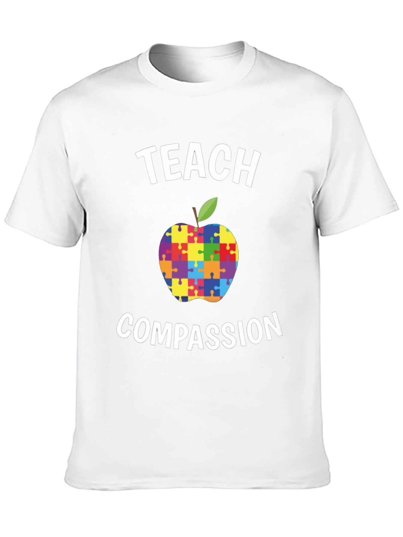 Teach Compassion Autism Puzzle Apple T-Shirt