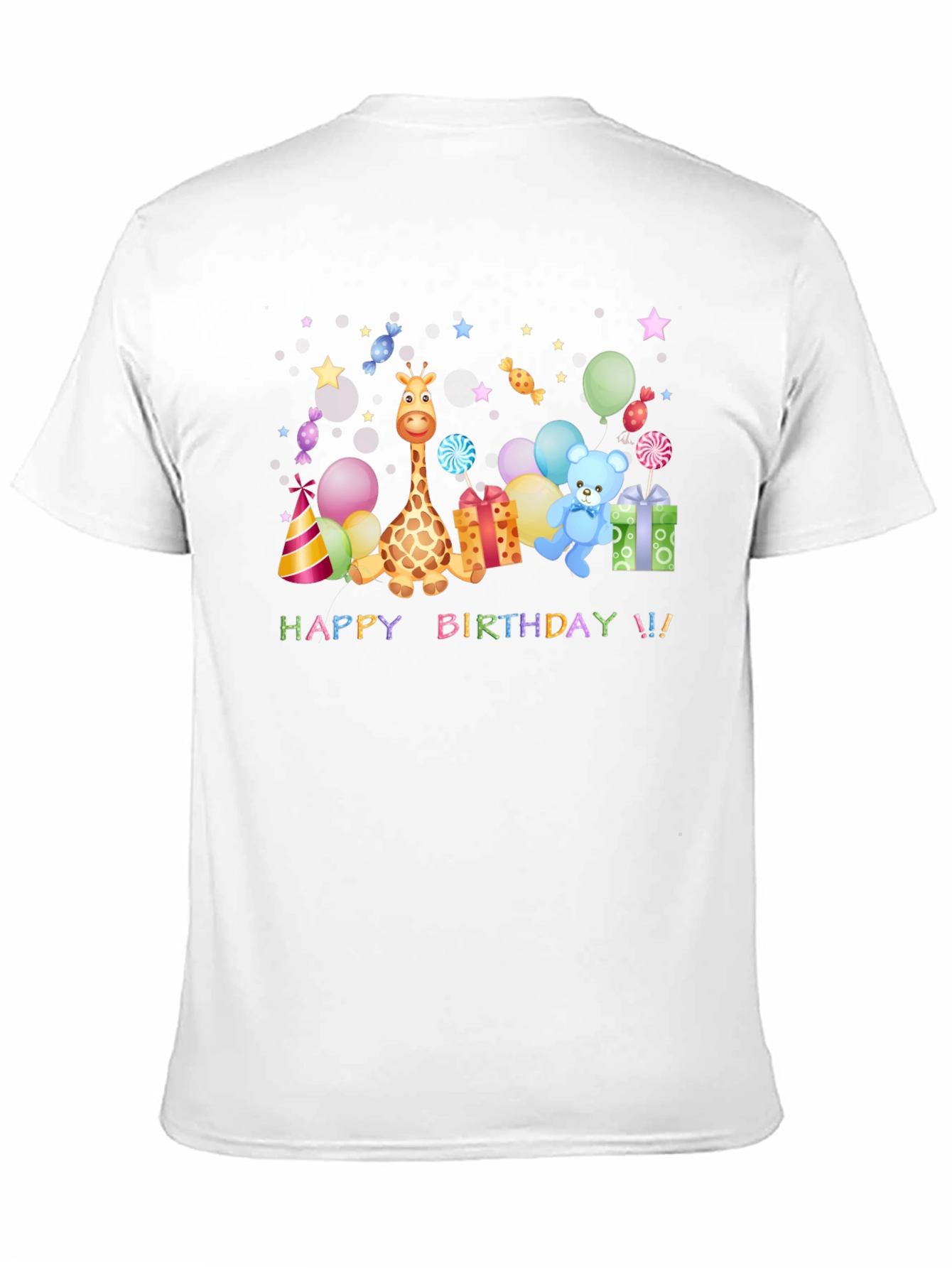 Happy Birthday Giraffe & Teddy Bear T-Shirt