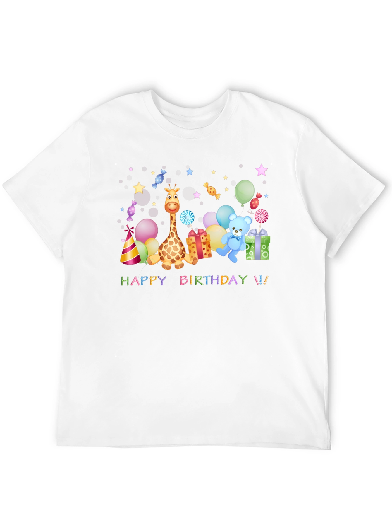 Happy Birthday Giraffe & Teddy Bear T-Shirt