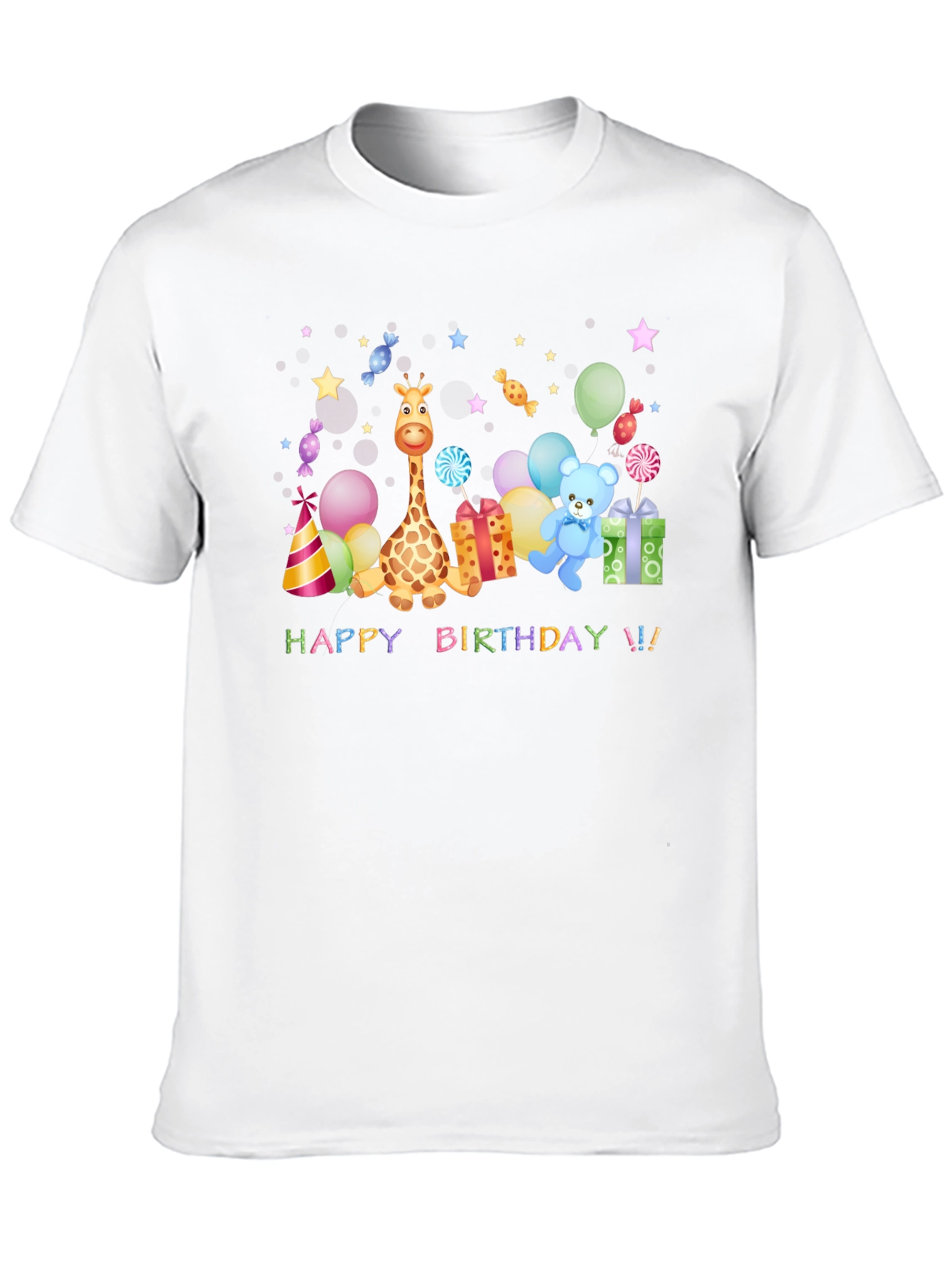 Happy Birthday Giraffe & Teddy Bear T-Shirt
