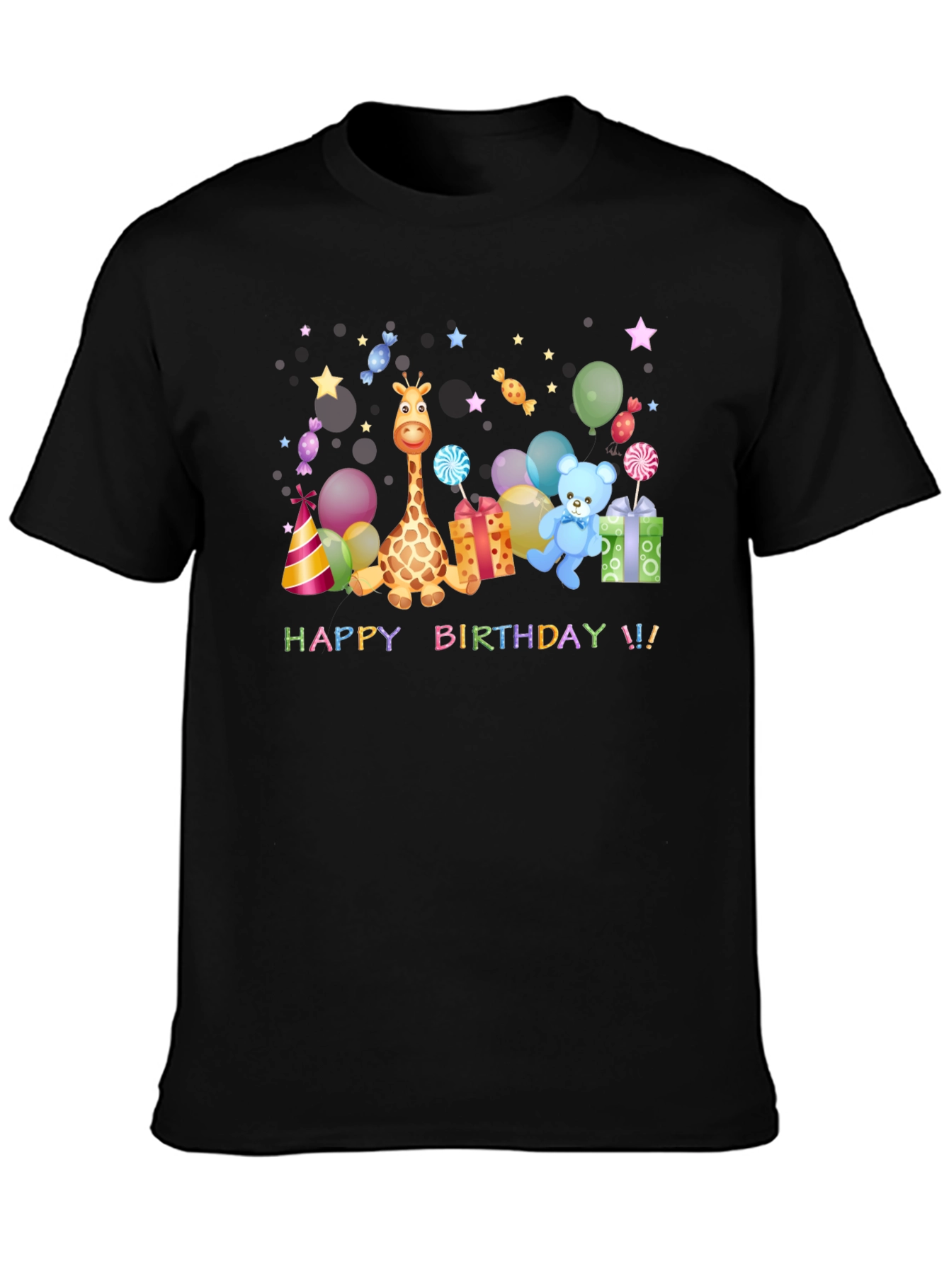 Happy Birthday Giraffe & Teddy Bear T-Shirt