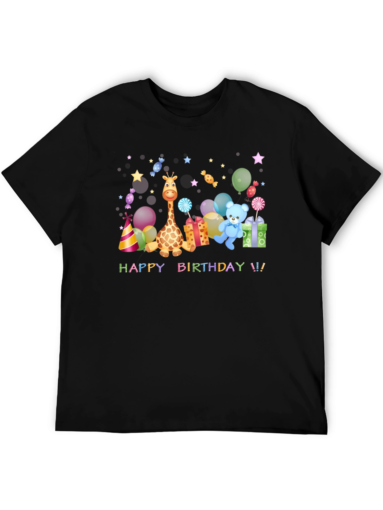 Happy Birthday Giraffe & Teddy Bear T-Shirt