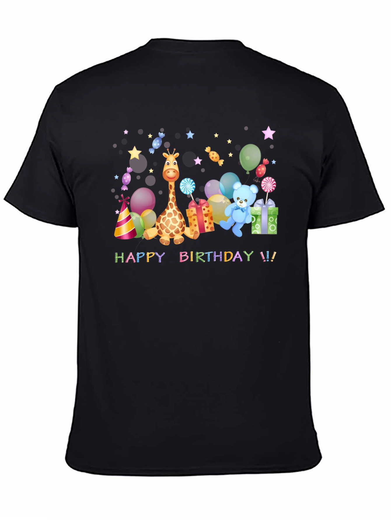 Happy Birthday Giraffe & Teddy Bear T-Shirt