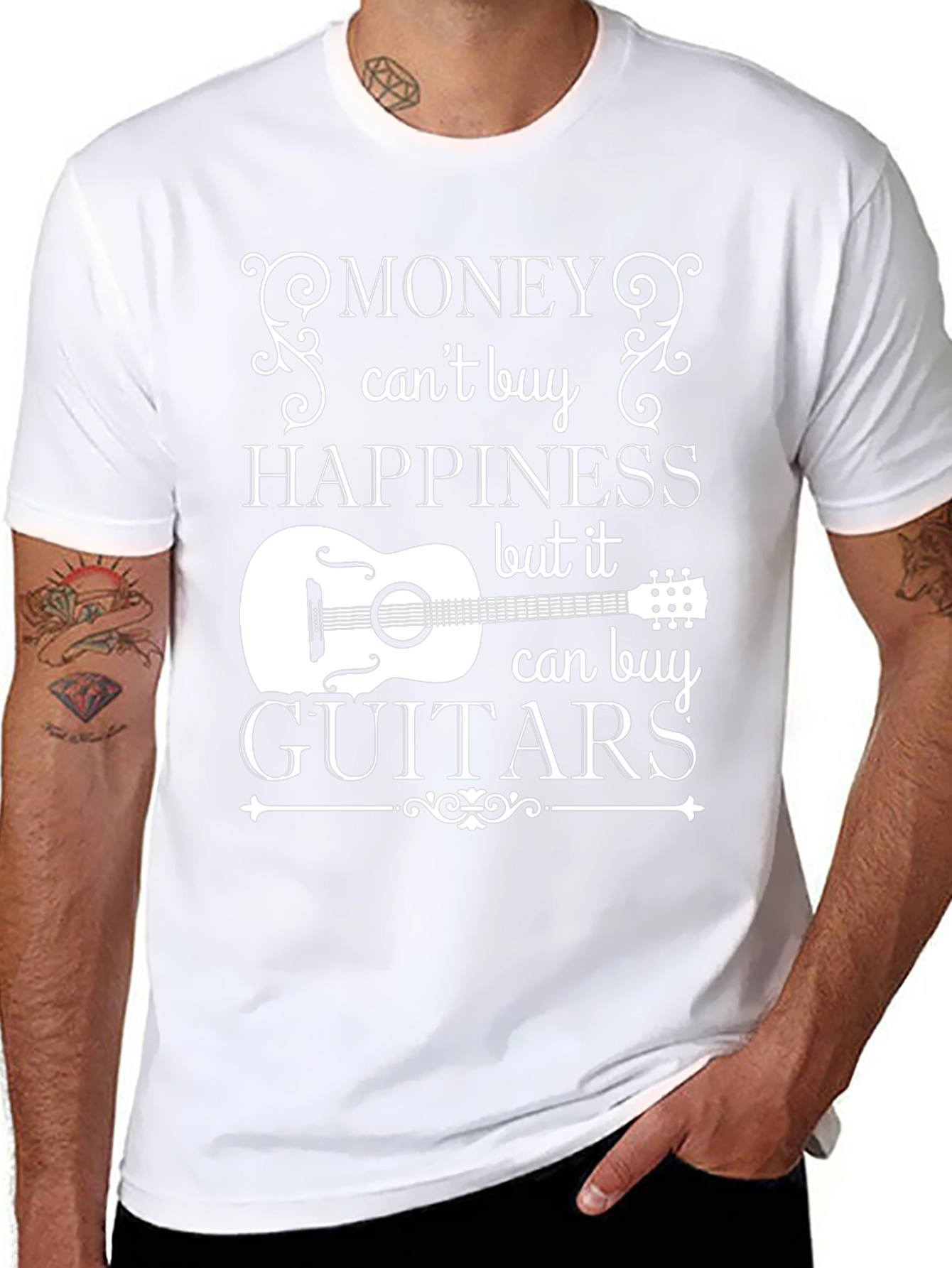 Money Cant Buy Happiness Guitar T-Shirt