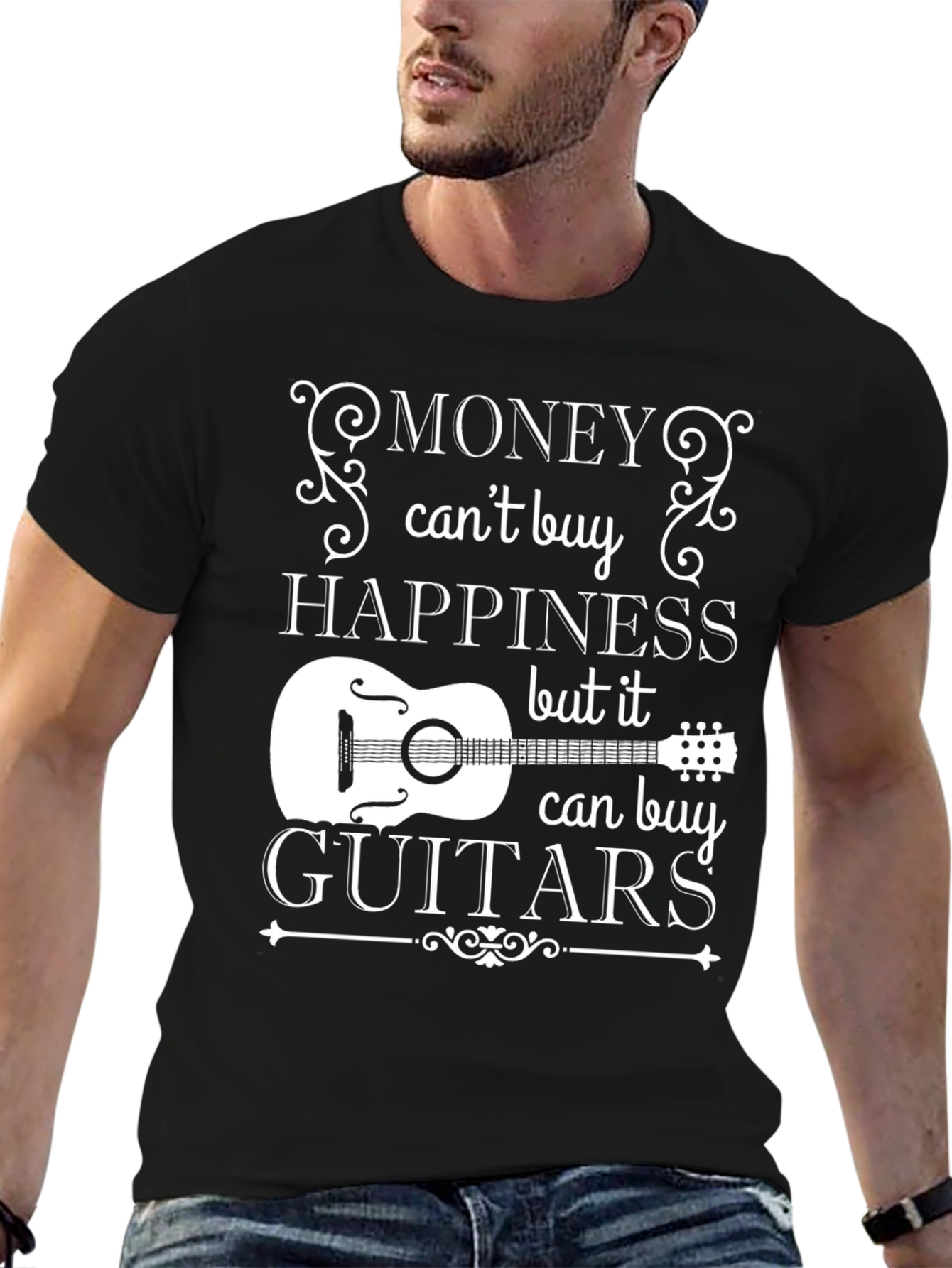 Money Cant Buy Happiness Guitar T-Shirt