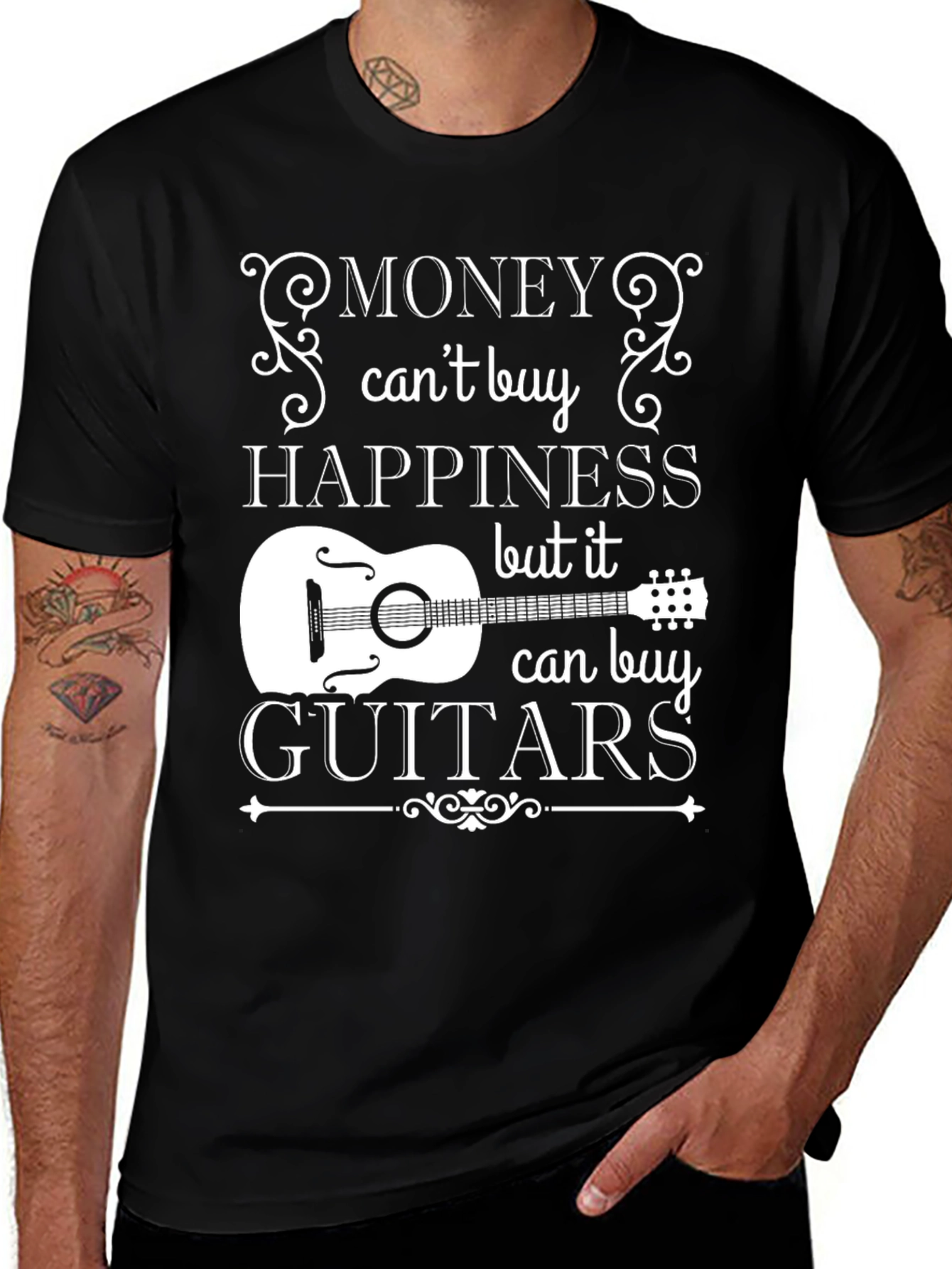 Money Cant Buy Happiness Guitar T-Shirt