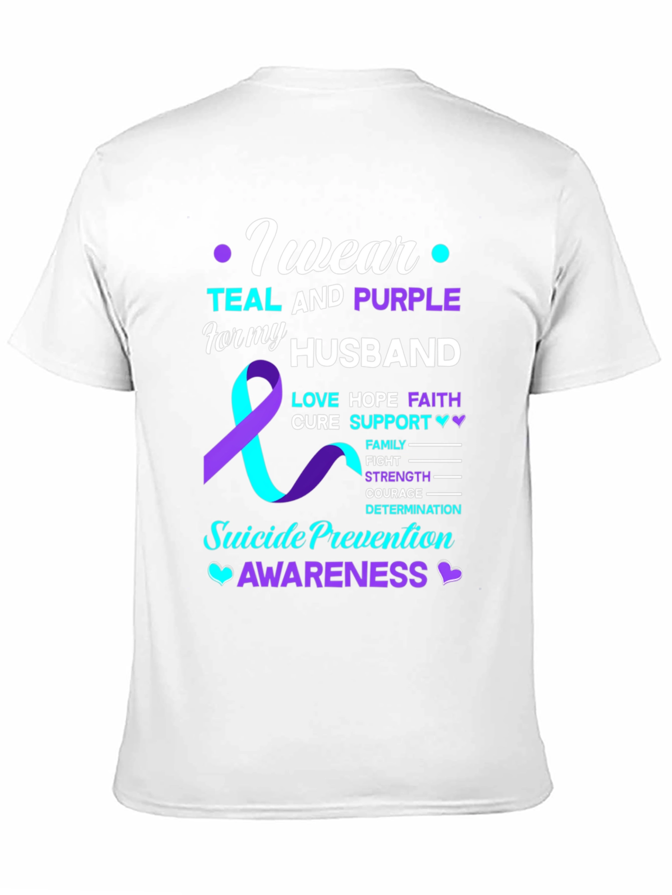 Teal & Purple Suicide Awareness Husband T-Shirt