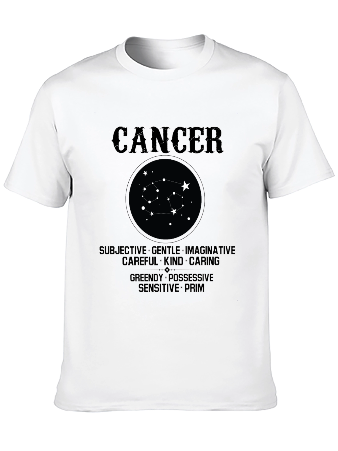 Cancer Zodiac T-Shirt - Subjective Gentle Imaginative