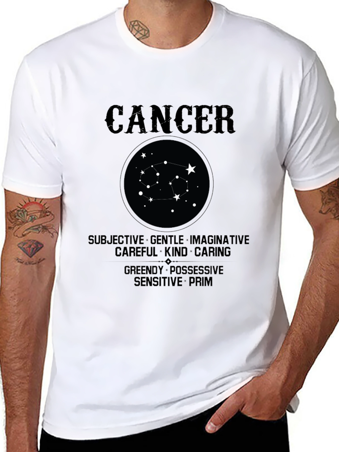 Cancer Zodiac T-Shirt - Subjective Gentle Imaginative