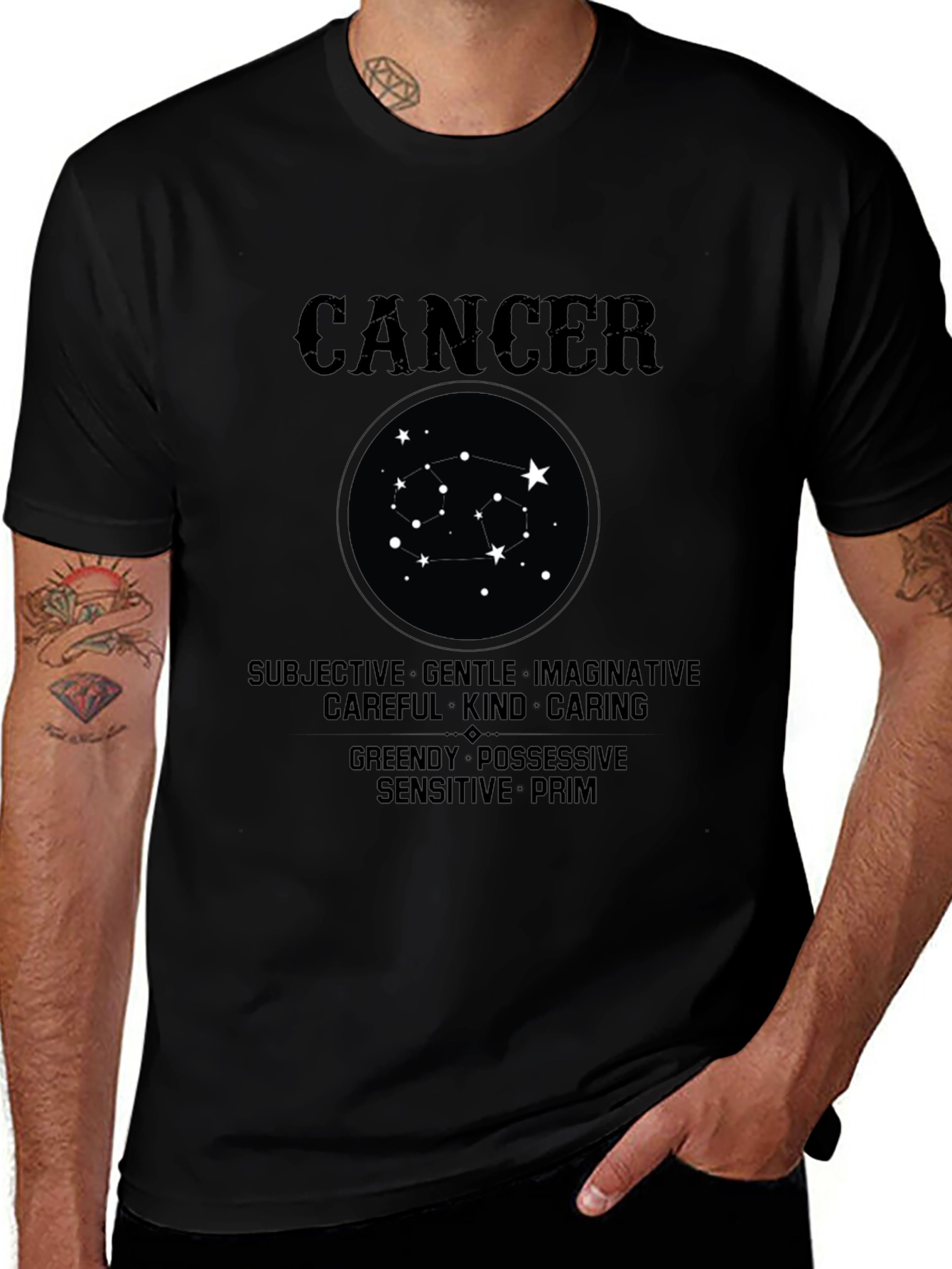 Cancer Zodiac T-Shirt - Subjective Gentle Imaginative