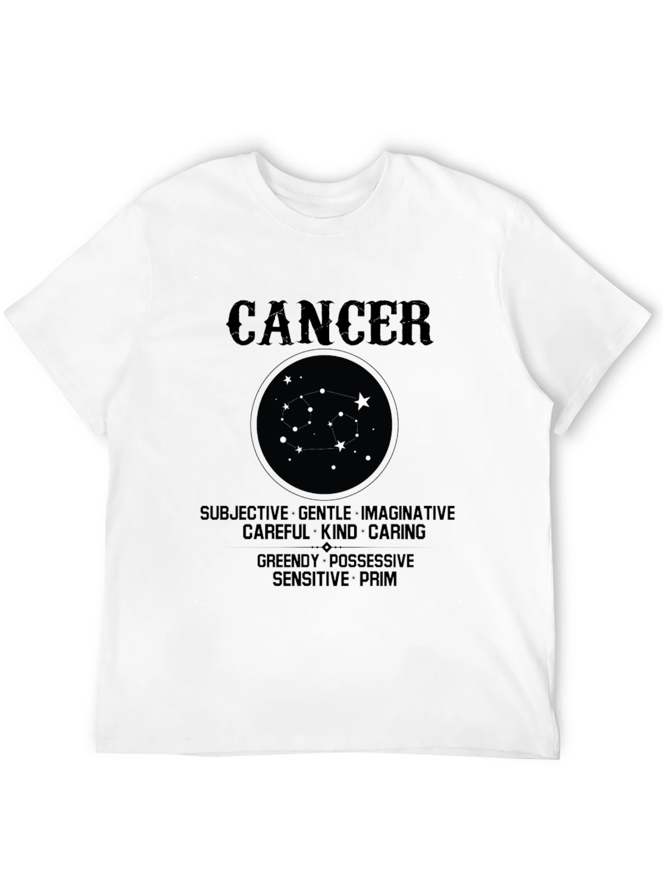 Cancer Zodiac T-Shirt - Subjective Gentle Imaginative