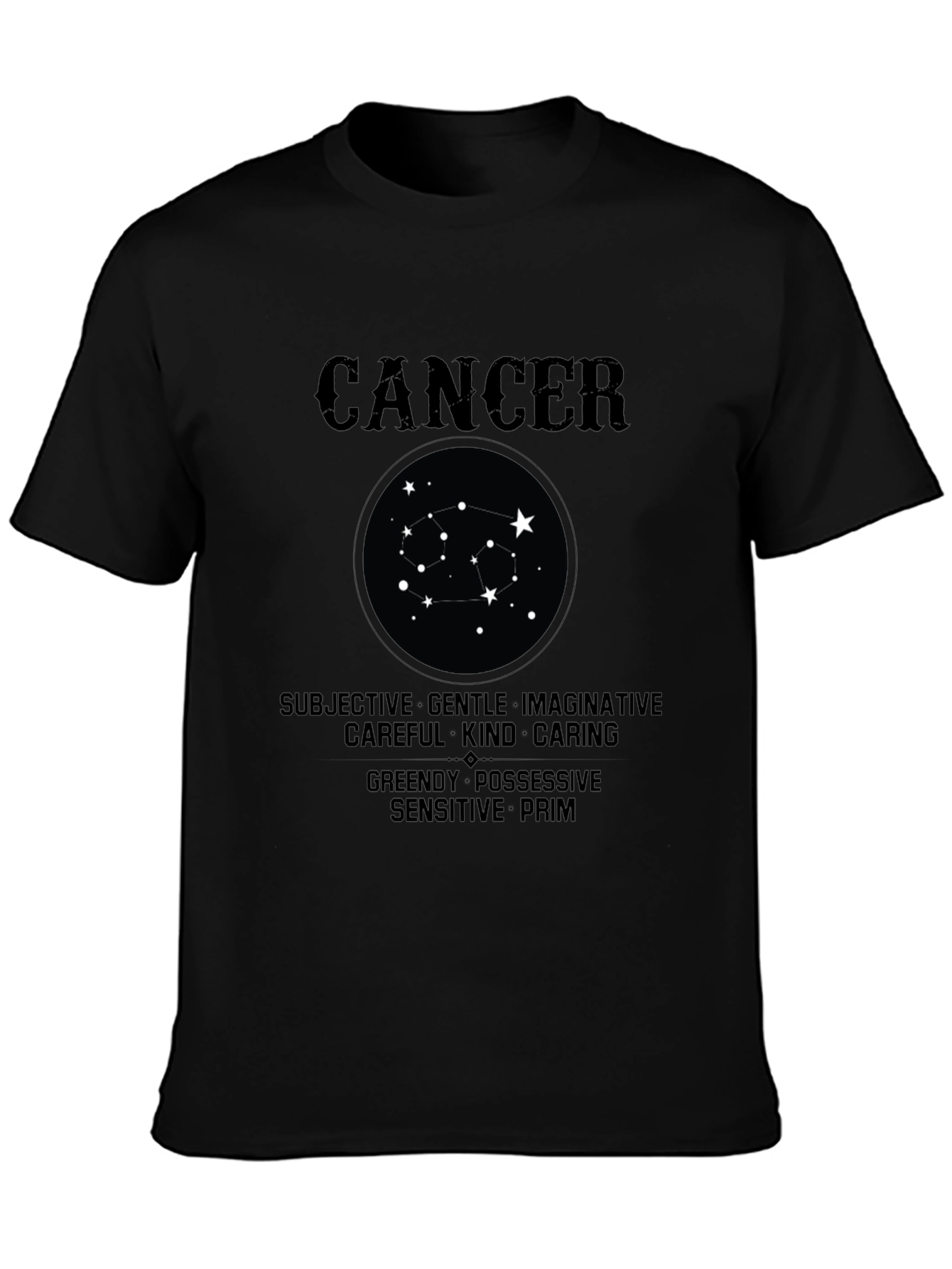 Cancer Zodiac T-Shirt - Subjective Gentle Imaginative
