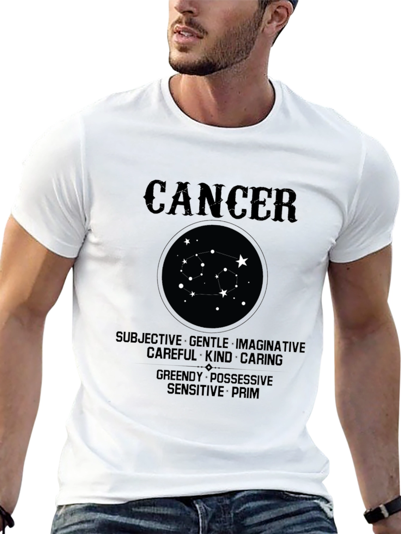 Cancer Zodiac T-Shirt - Subjective Gentle Imaginative
