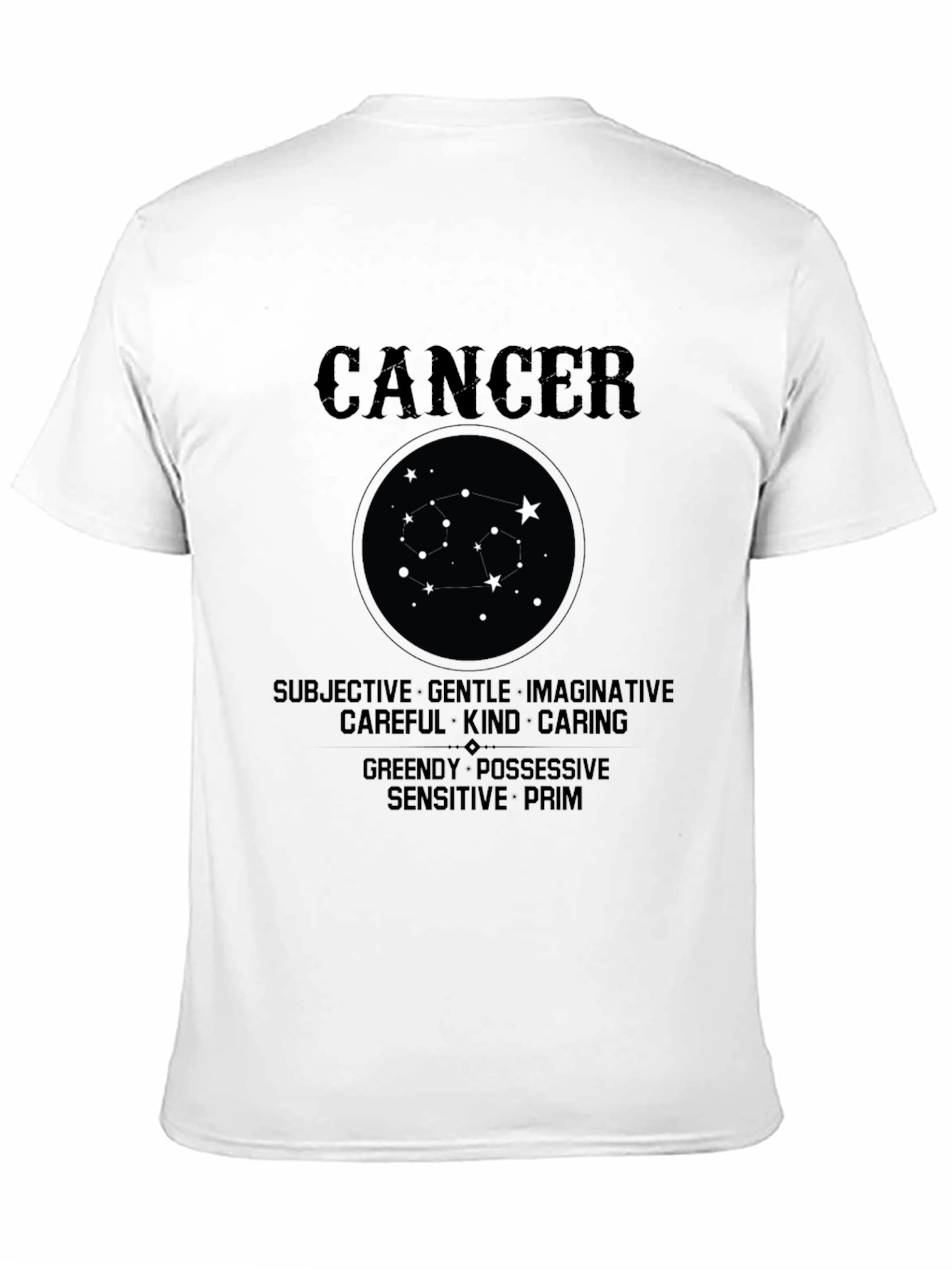 Cancer Zodiac T-Shirt - Subjective Gentle Imaginative