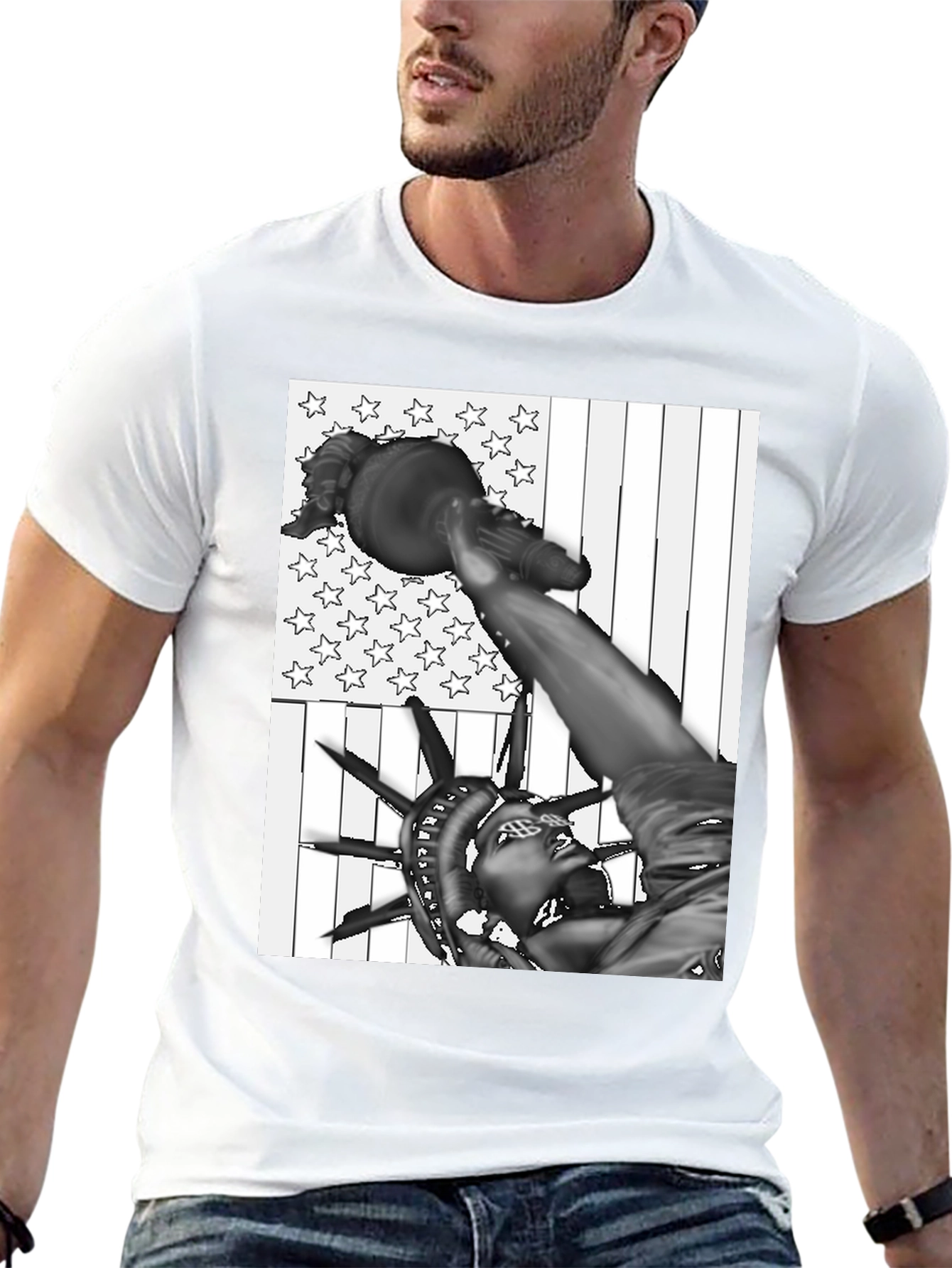 Statue of Liberty USA Flag Graphic Tee