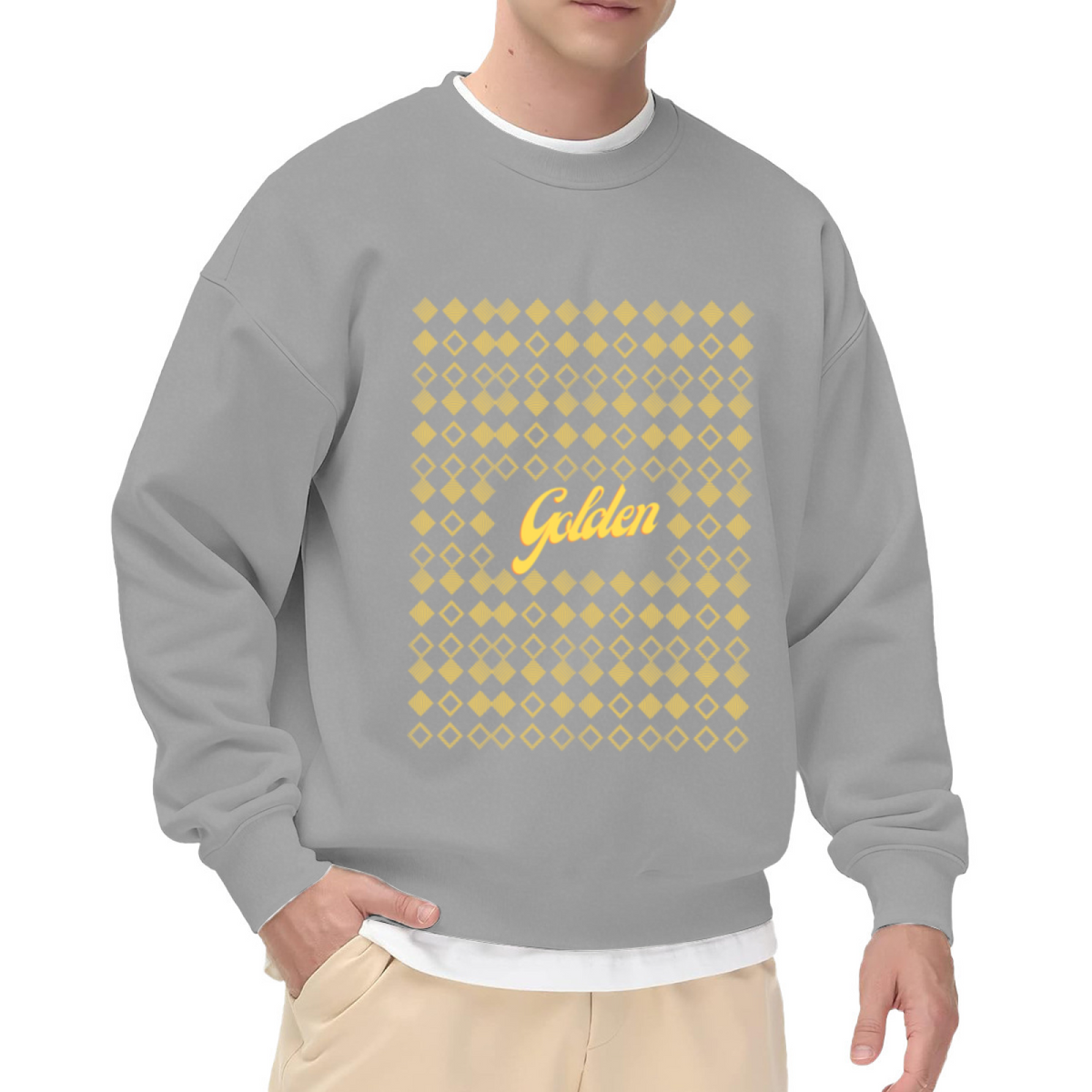 Gold Diamond Pattern Luxury Design - Crewneck Sweatshirt | Luxury, Gold, Premium Gift
