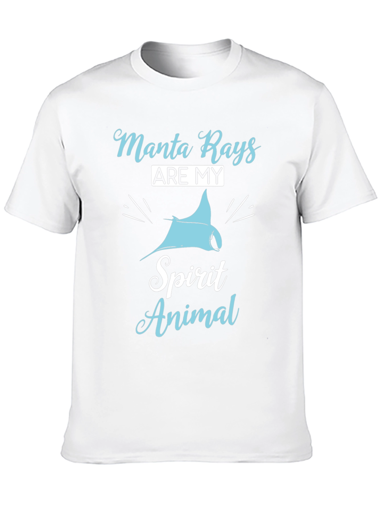 Manta Ray Spirit Animal Graphic T-Shirt - Black Cotton