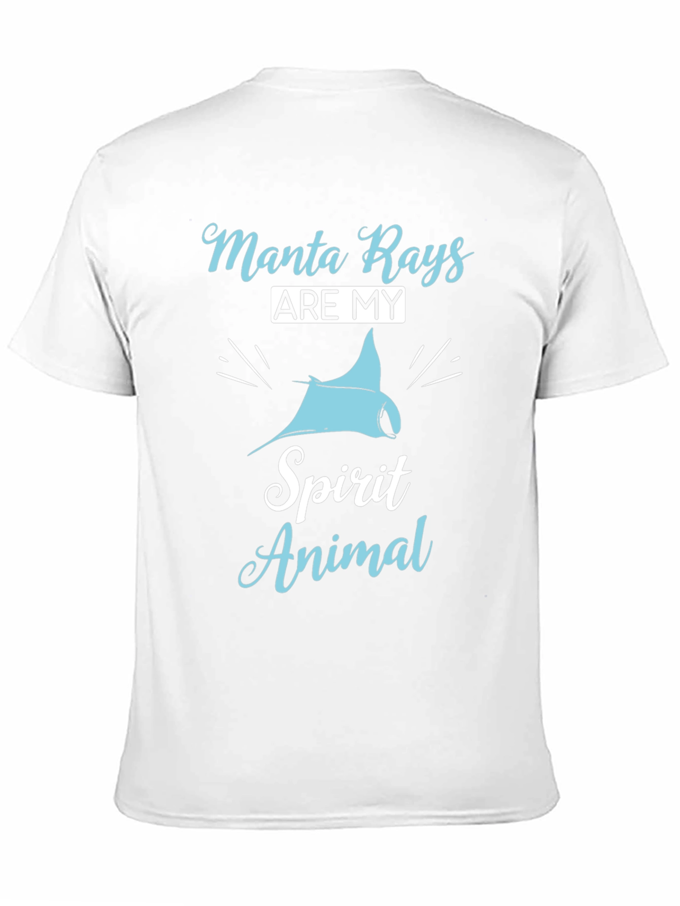 Manta Ray Spirit Animal Graphic T-Shirt - Black Cotton
