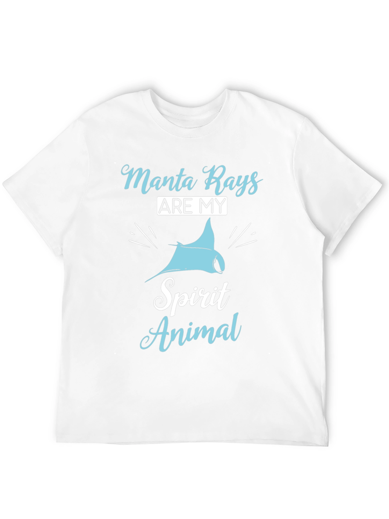 Manta Ray Spirit Animal Graphic T-Shirt - Black Cotton