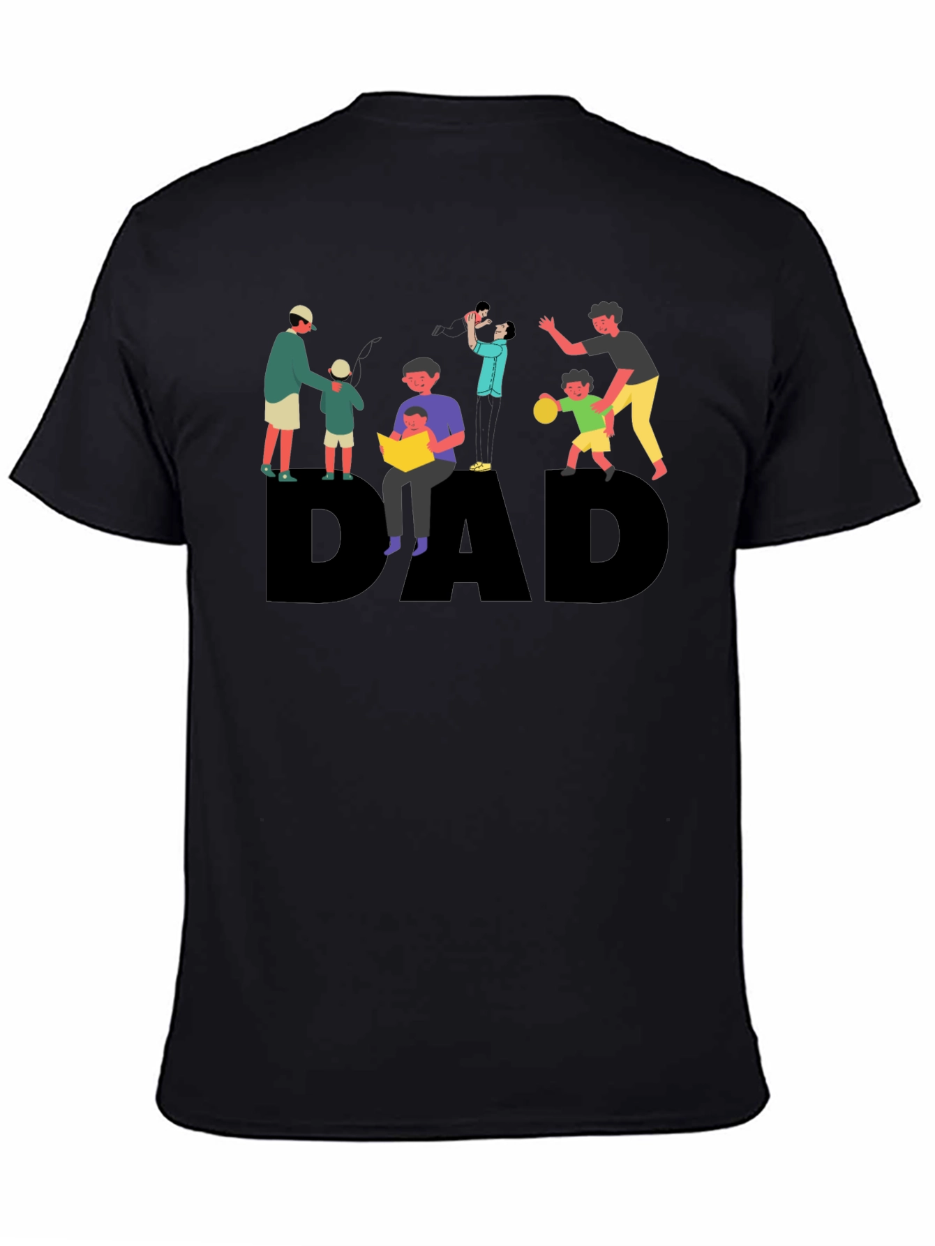 Dad Graphic Print Black T-Shirt