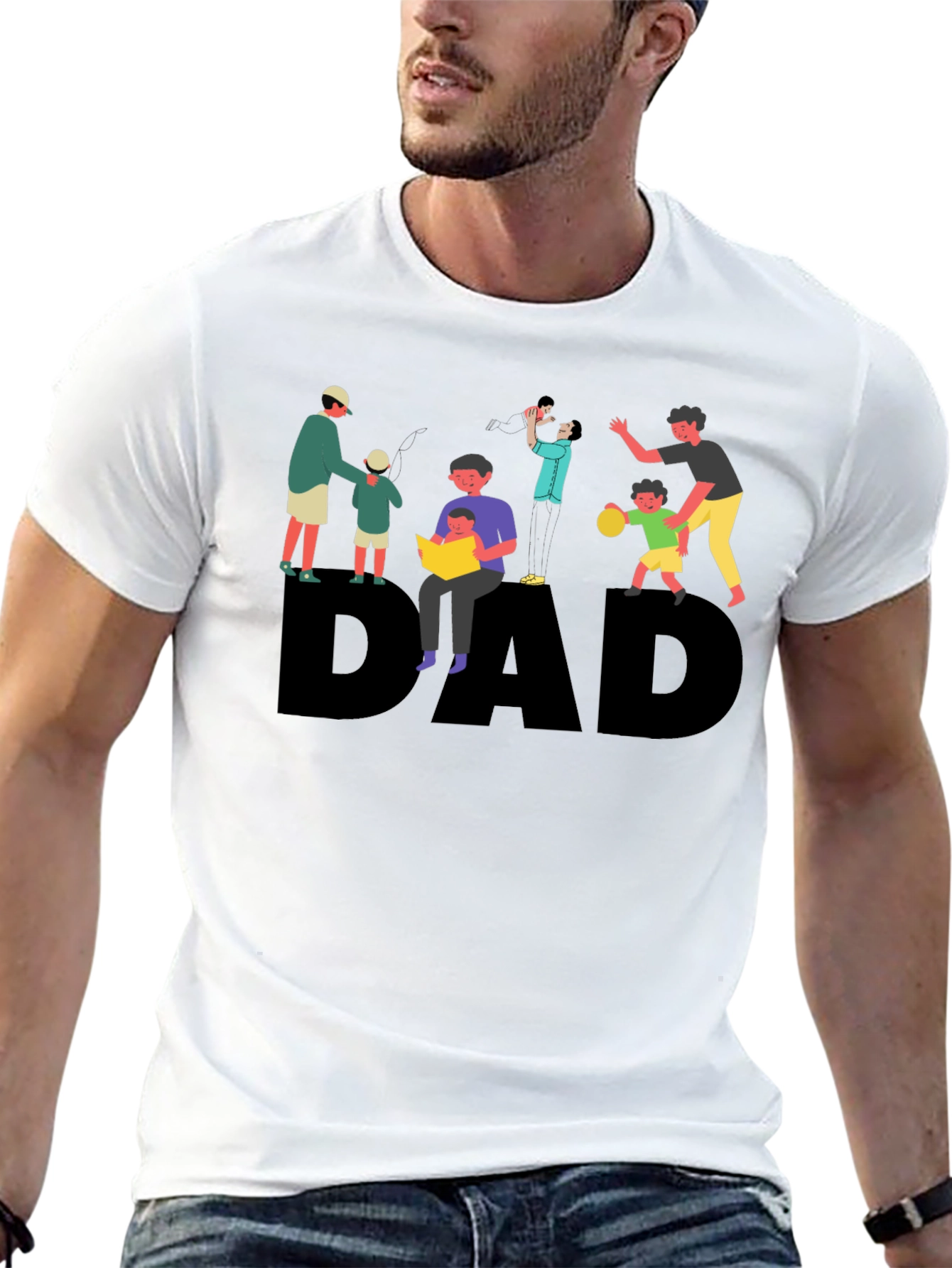 Dad Graphic Print Black T-Shirt