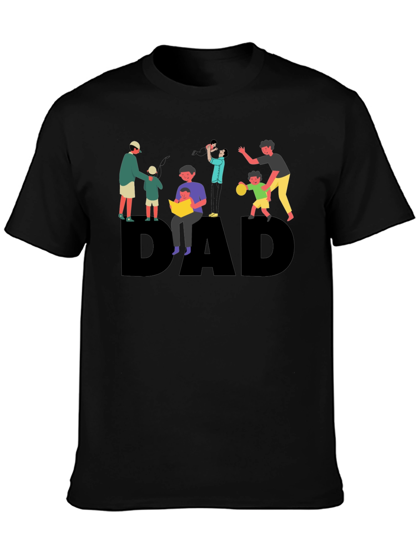 Dad Graphic Print Black T-Shirt