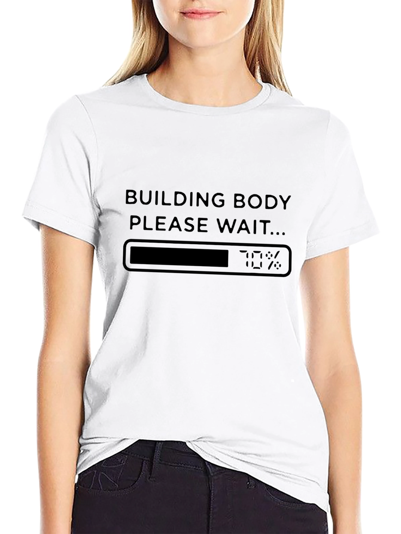 Building Body Loading T-Shirt Funny Workout Tee